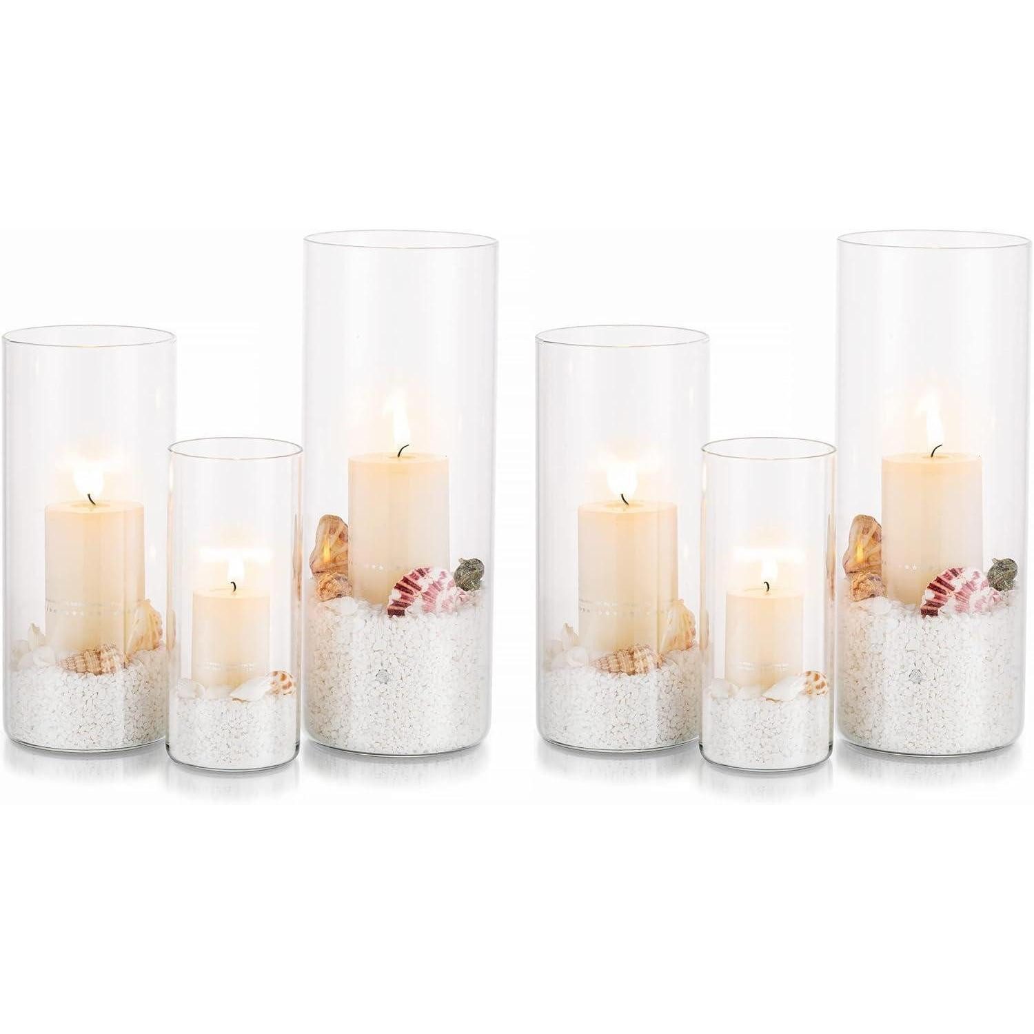 LuxusKollektion Windlicht Kerzenhalter Glas Zylinder Set 2 Sätze M/L/XL (2 St)