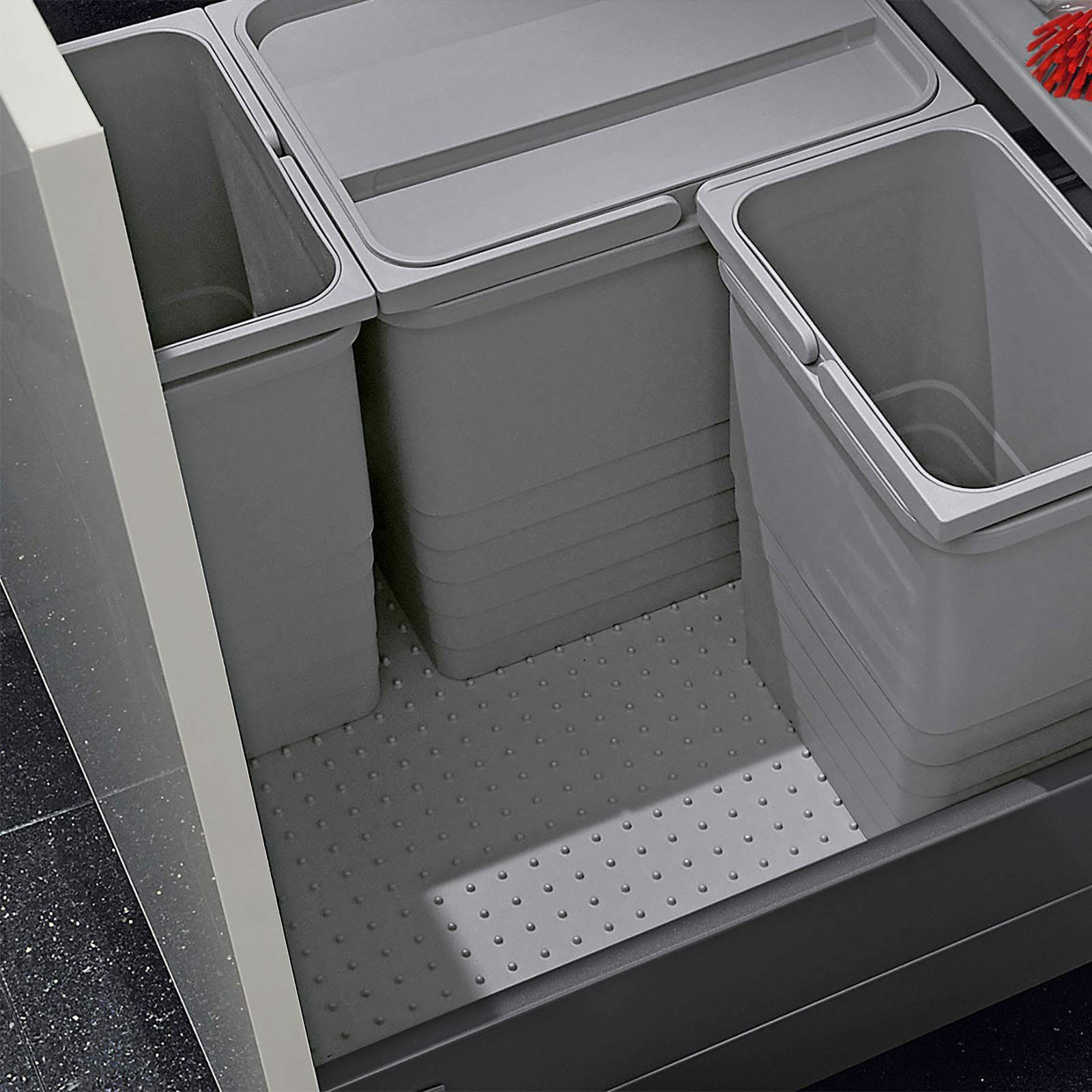 SO-TECH® Mülltrennsystem Ninka eins2vier Bodenplatte für Korpusbreite 500 mm, 382 x 473,5 mm alugrau 5279.14R passend für Blum Tandembox – Bild 2 von 3