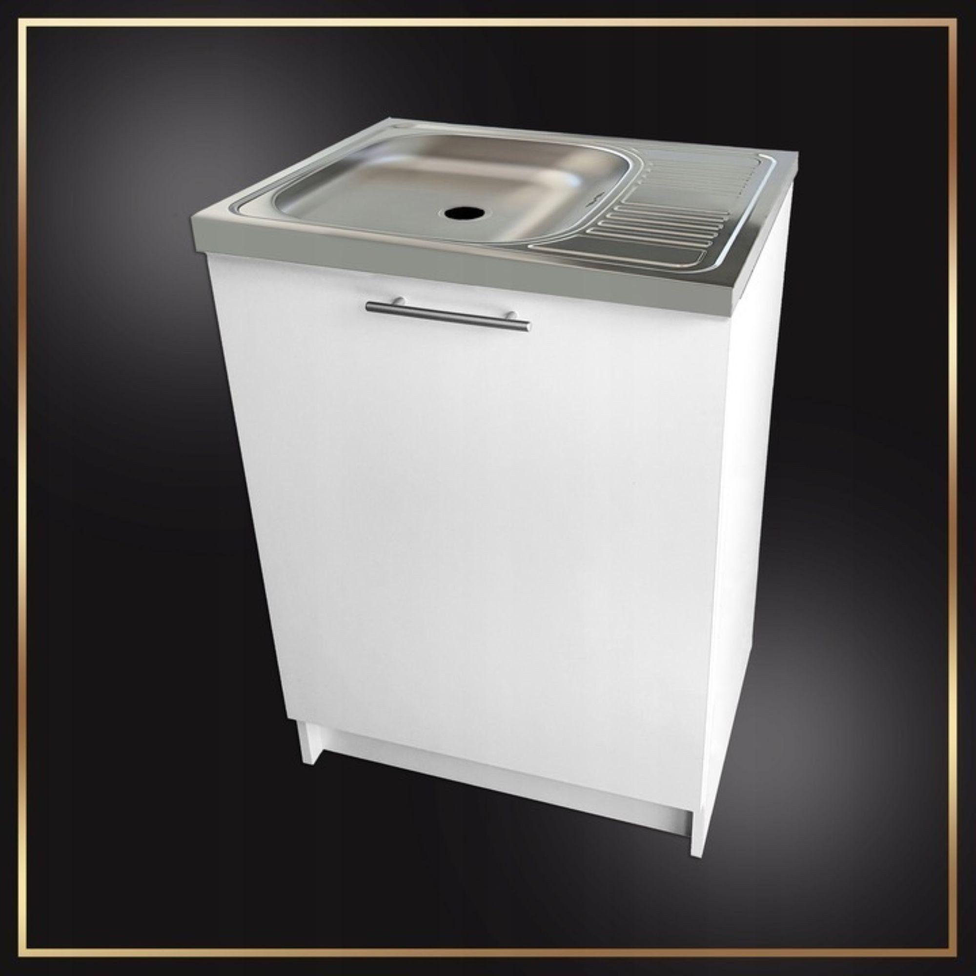 STAMAR Spülenschrank Küchenschrank 60cm Weiß Spüle Deante Edelstahl Siphon günstig online kaufen