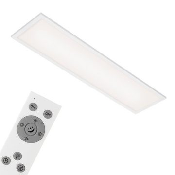 Briloner Leuchten LED Panel 7167-016, CCT Farbtemperatursteuerung, Fernbedienung, dimmbar, ultraflach, LED fest verbaut, Kaltweiß, Neutralweiß, Tageslichtweiß, Warmweiß, Deckenlampe, 100x25x6cm, Weiß, 24W, Wohnzimmer, Schlafzimmer, Küche