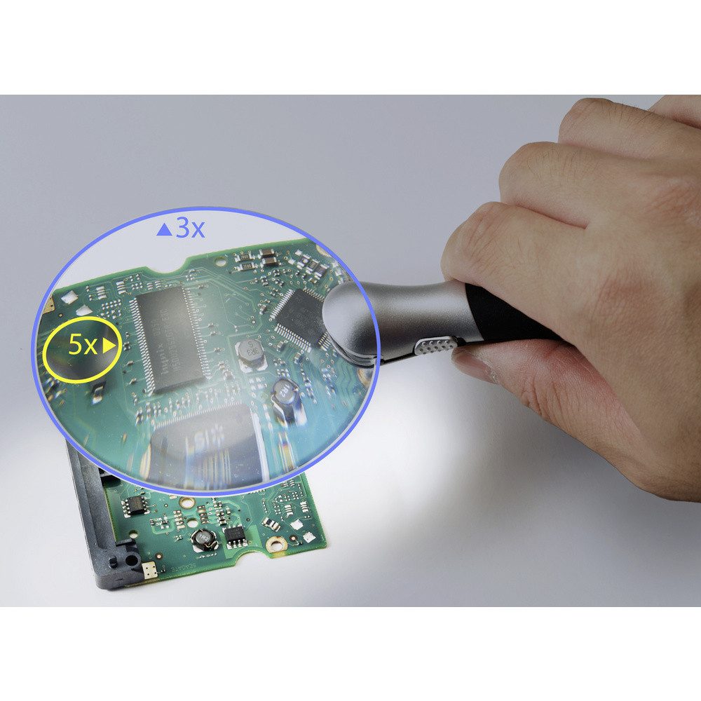 TOOLCRAFT Handlupe TOOLCRAFT TO-8997036 Handlupe mit LED-Beleuchtung Vergrößerungsfaktor