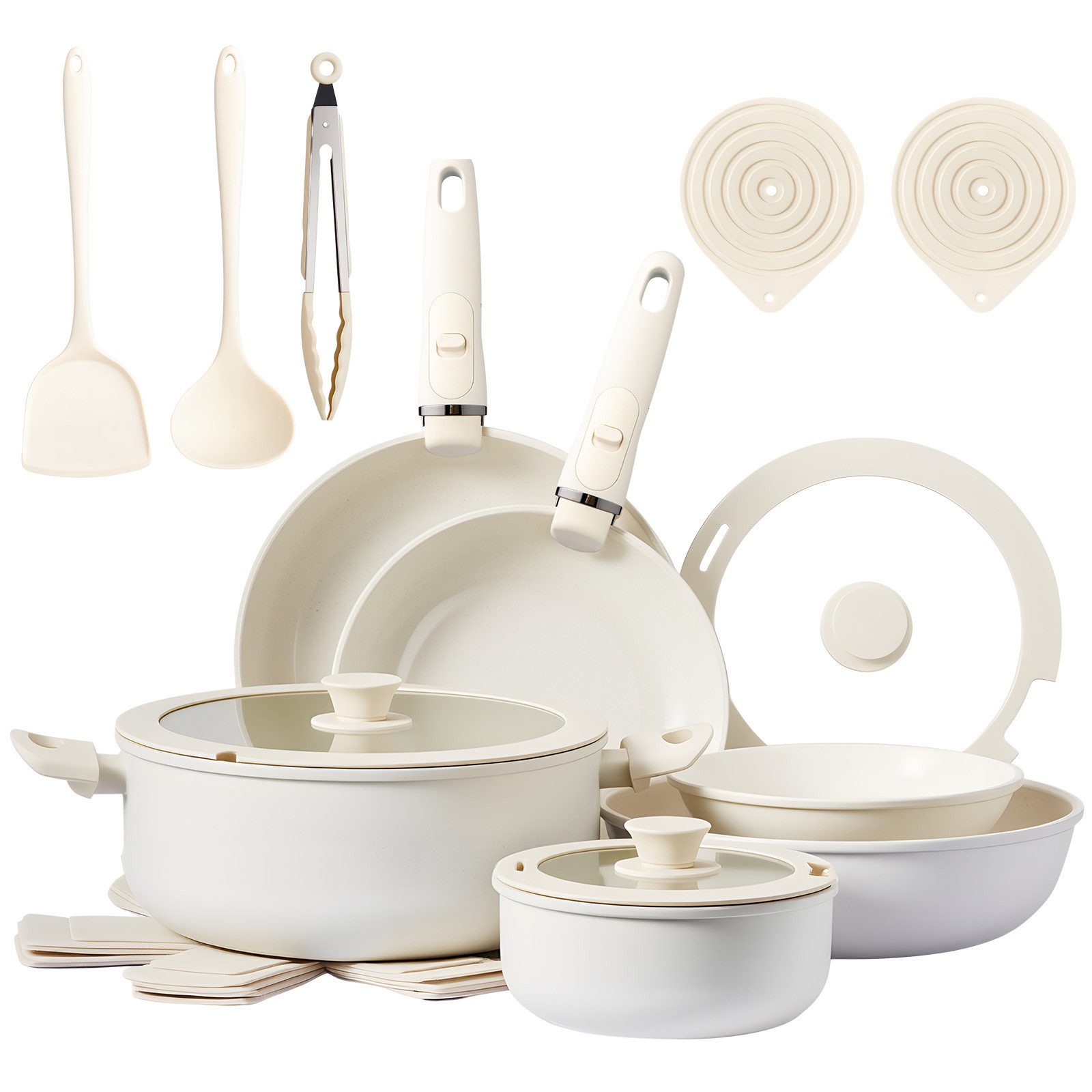 LALAHO Topf-Set 19-teiliges Kochgeschirr-Set, (22-tlg)