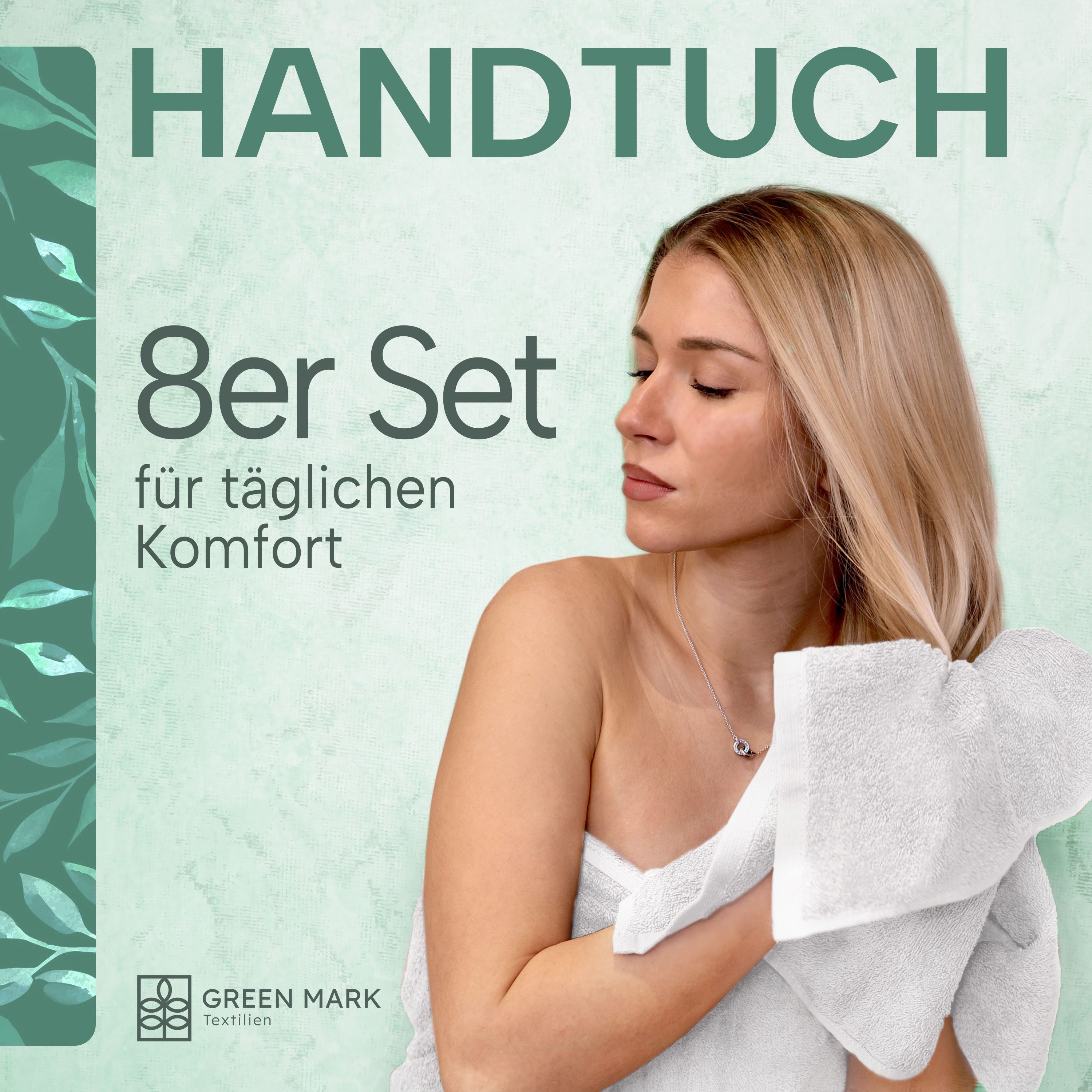 NatureMark Handtücher 8er-Sparpack Handtücher 50x100cm, 100% Baumwolle (8-S günstig online kaufen