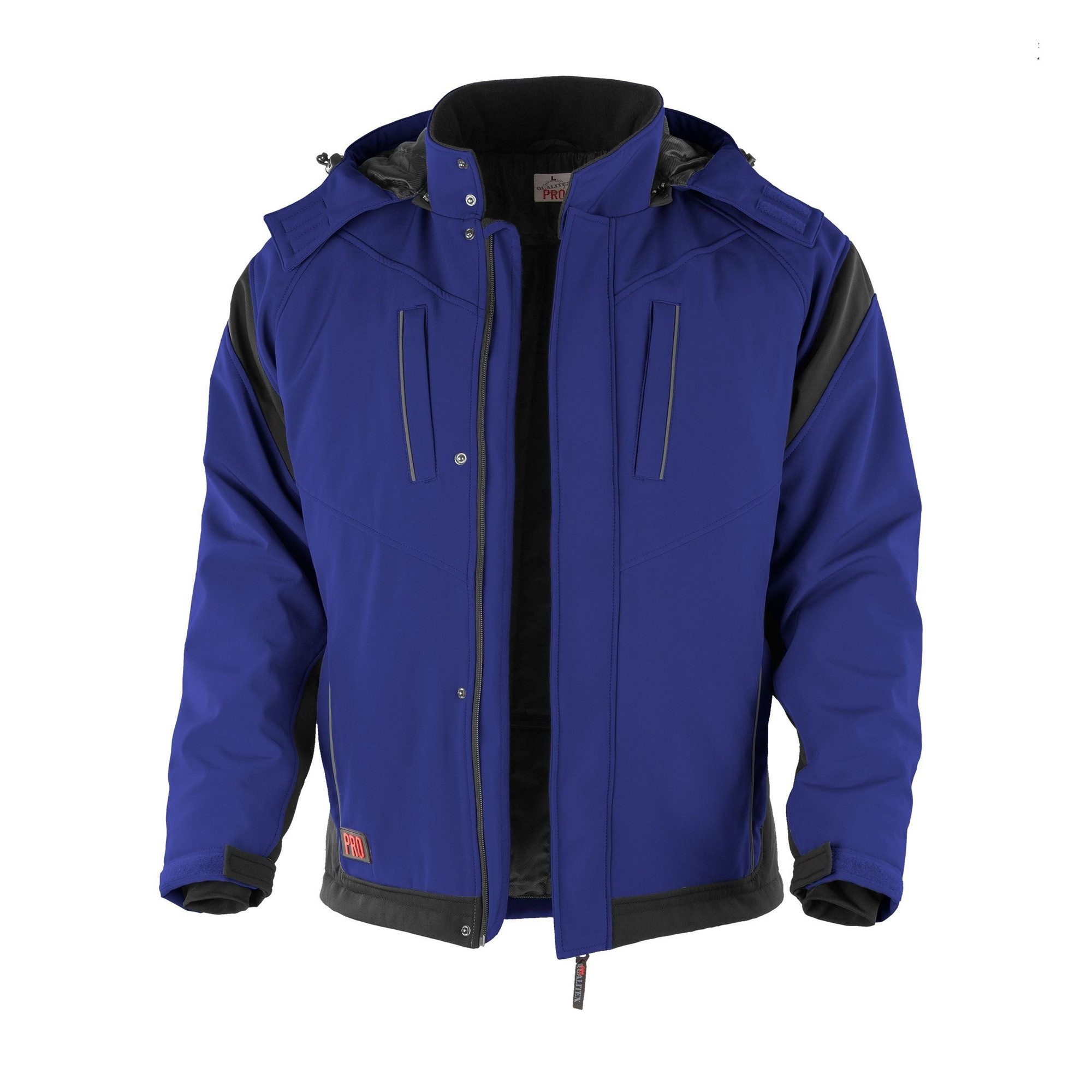 Qualitex Workwear Arbeitsjacke wetterfeste Winterjacke - wasserabweisende Outdoorjacke mit Kapuze