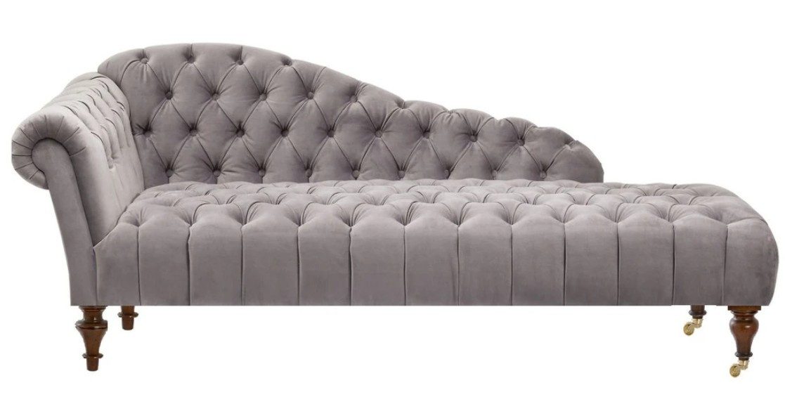 JVmoebel Chaiselongue Beige Chesterfield Chaiselongue mit hochwertiger Polsterung, 1 Teile, Made in Europa