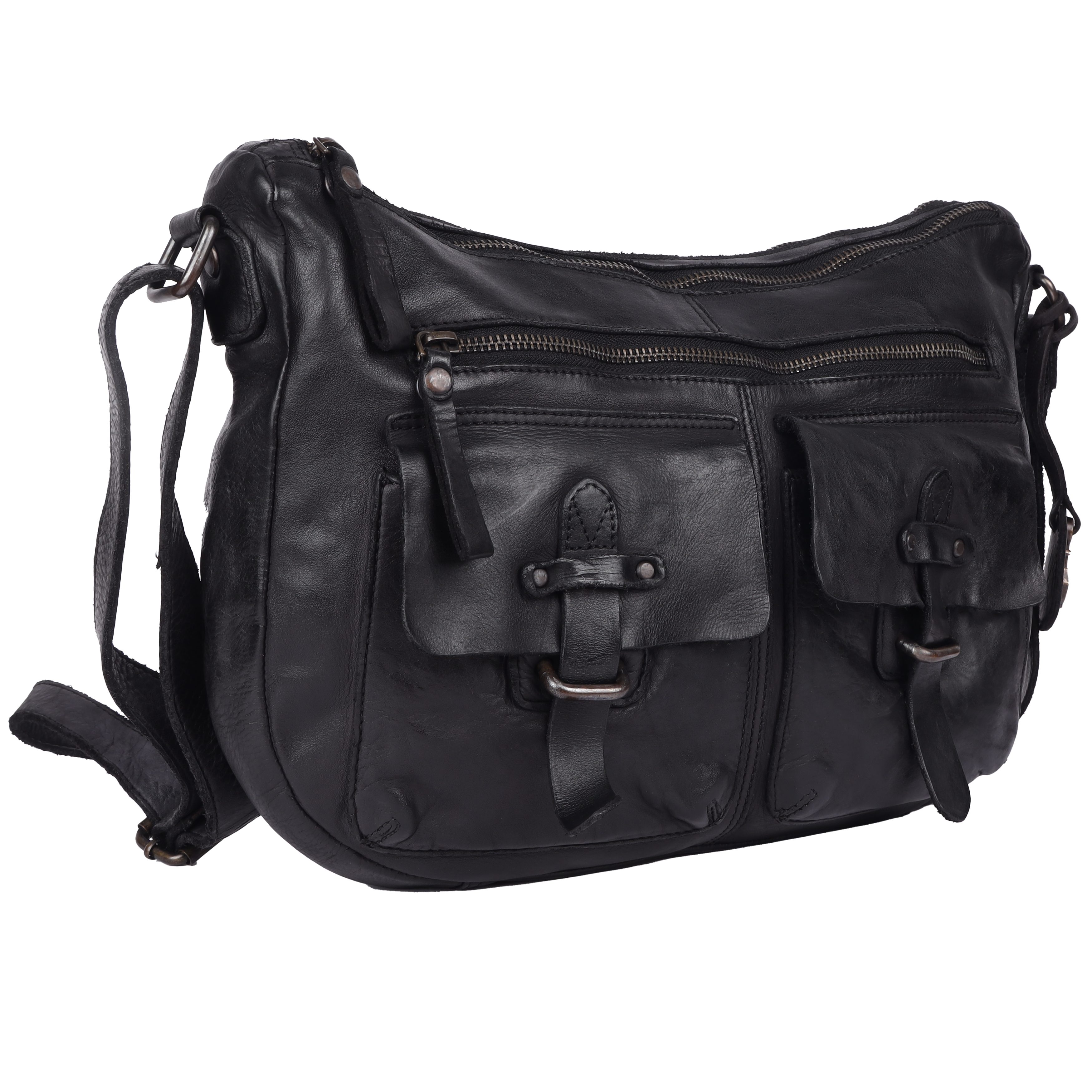 HARBOUR 2nd Handtasche Emerson, Damen Umhängetasche, Schultertasche mit Nieten und Anker-Anhäner