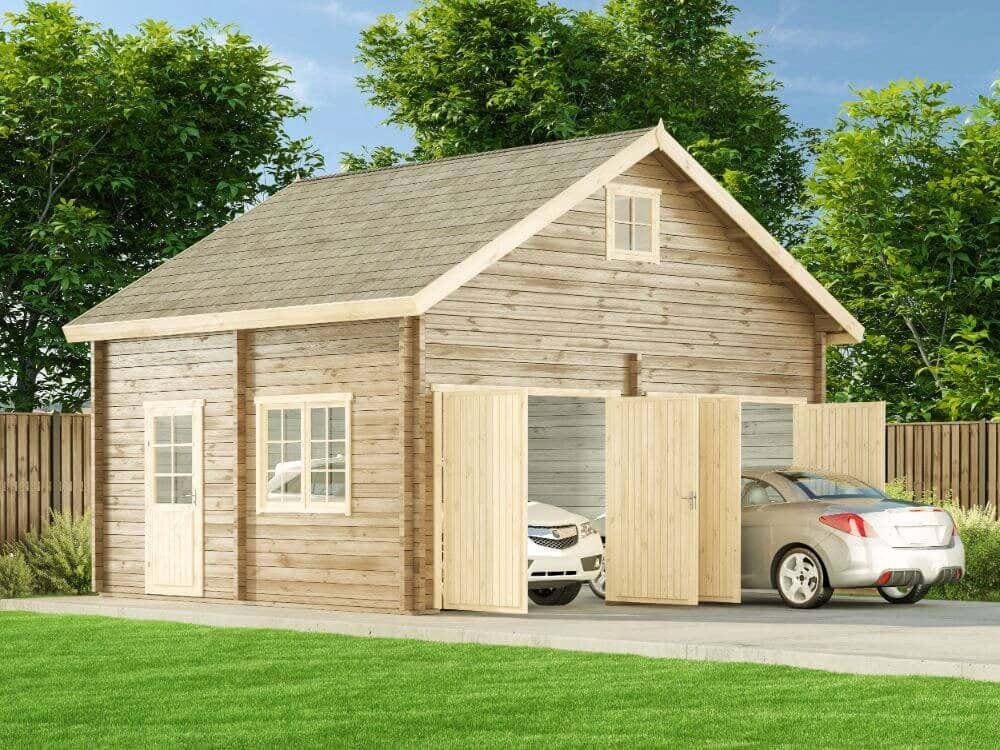 Alpholz Garage Bora-70 ISO, in Naturbelassen