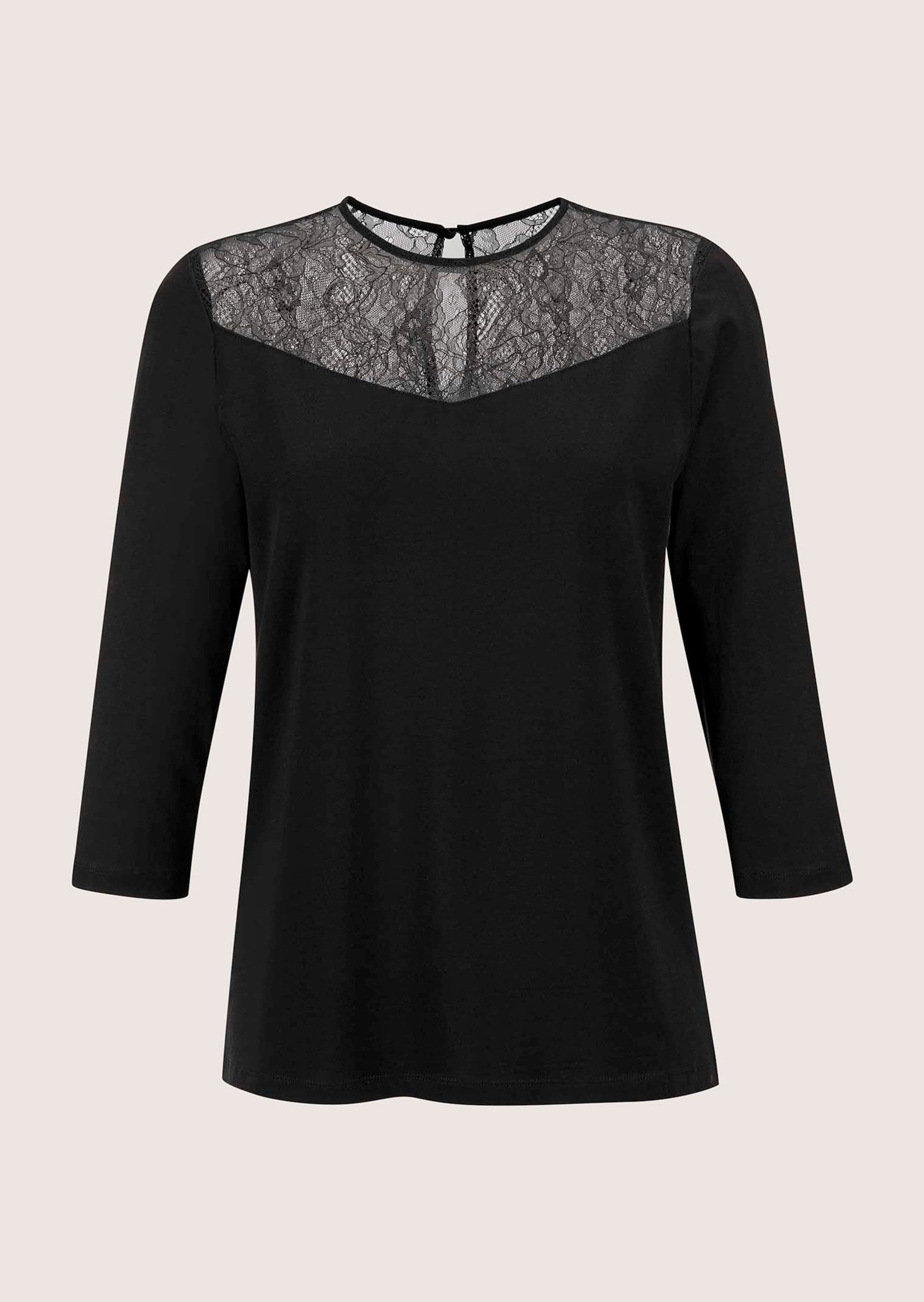 MADELEINE Kurzarmshirt Rundhals-Shirt mit Spitze günstig online kaufen