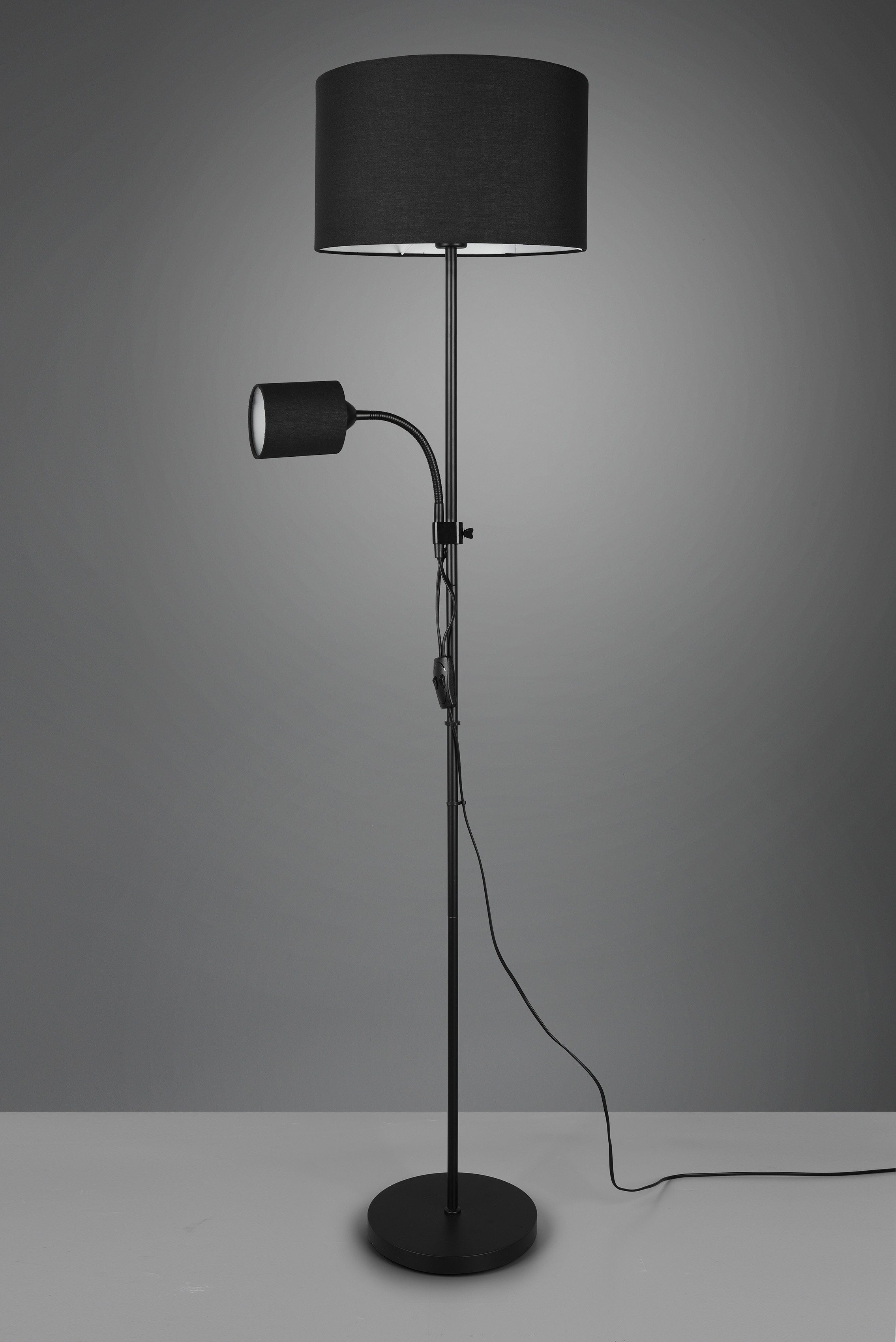 TRIO Stehlampe ohne OWEN, Lesearm 160 Leuchtmittel, Höhe Getrennt Ein-/Ausschalter, schaltbar, flexibel, Leuchten cm