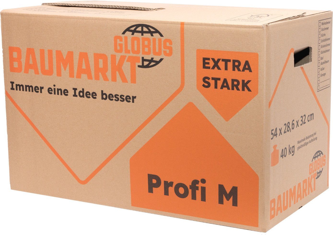 Globus Baumarkt Umzugskarton Globus Umzugskarton Profi M Innenmaß 54x28,6x32cm