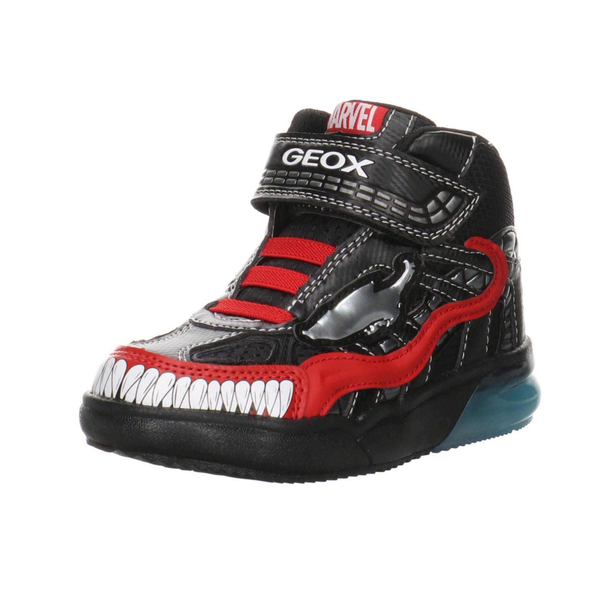 Geox Jungen Schnürhalbschuhe Grayjay Boots Kinderschuhe Schnürschuh Synthetikkombination black/red
