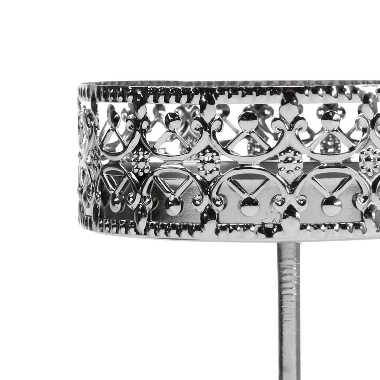 Florists Products Kerzenhalter Filigraner Kerzenhalter Stecker Antik-Optik Silber Ø6,4cm, 4 Stück
