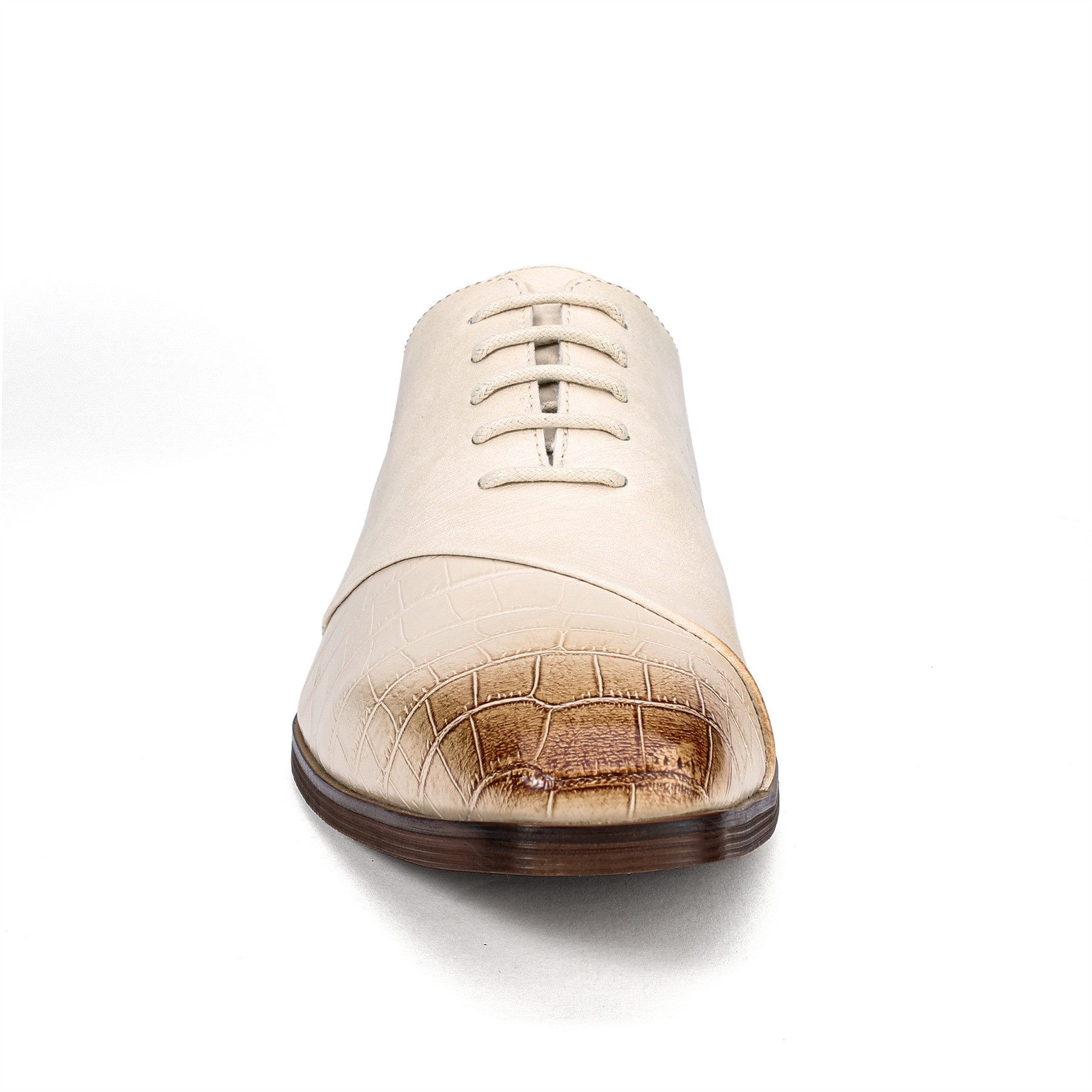 Allthemen Schnürschuh Herren Business Schnürschuhe mit Krokoleder-Optik Spitzkappe – Bild 4 von 5