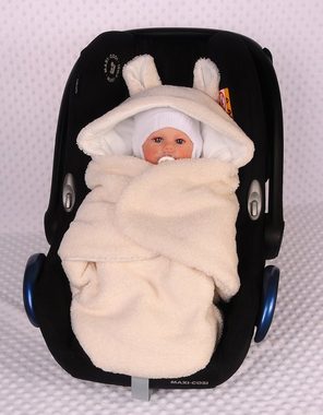 Einschlagdecke Einschlagdecke für Babyschale Autositz, La Bortini, warm gefüllt, weich gefuttert, mit Klettverschluss, Universal