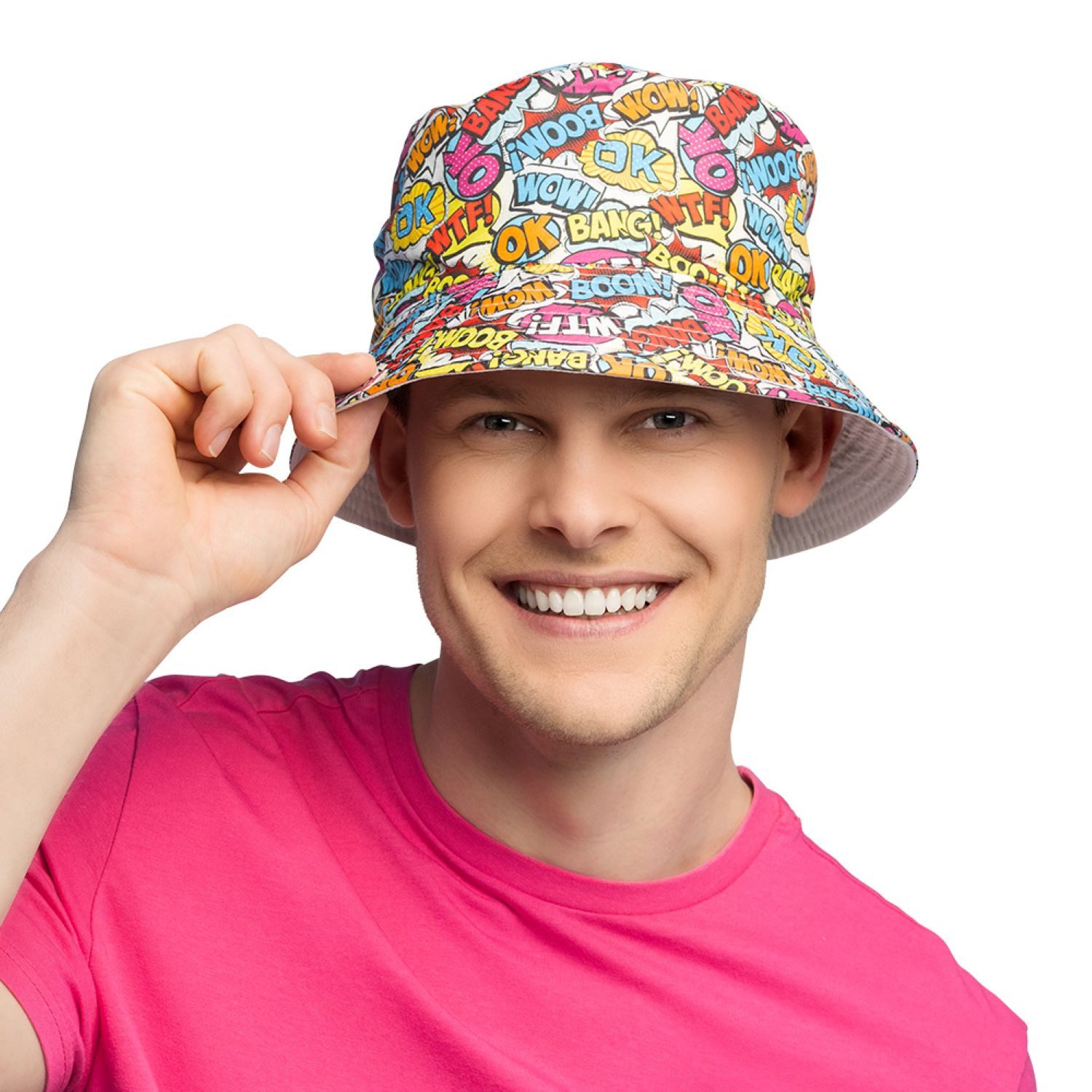 Boland Kostüm Fischerhut 'Rave Pop Art' für Erwachsene, Mehrfar