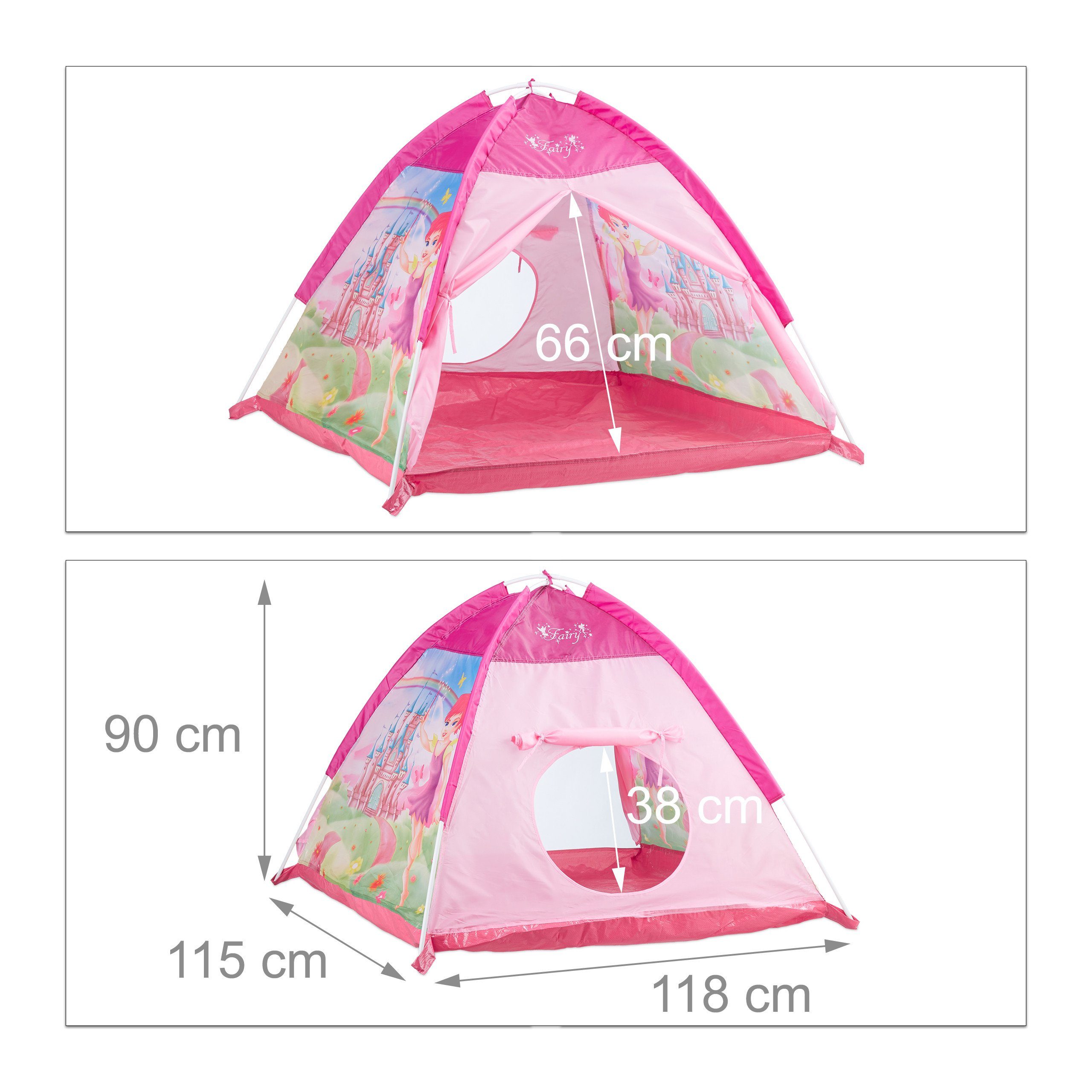 relaxdays Spielzelt Mädchen Pink mit Fee günstig online kaufen