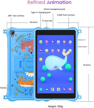 blackview Leichtgewichtig Tablet (8", 64 GB, Android 12, 2,4G+5G, 5580mAh Akku, HD+ IPS Display, 0.3MP+2MP camera Dual Box-Lautsprecher)