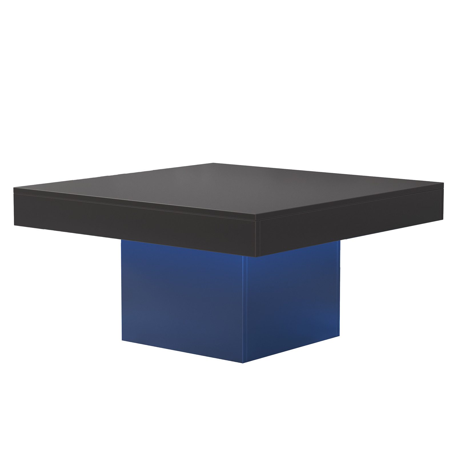 radelldar Couchtisch Wohnzimmertisch mit led beleuchtung hautänhliche textur modern USB, 78x78x40cm