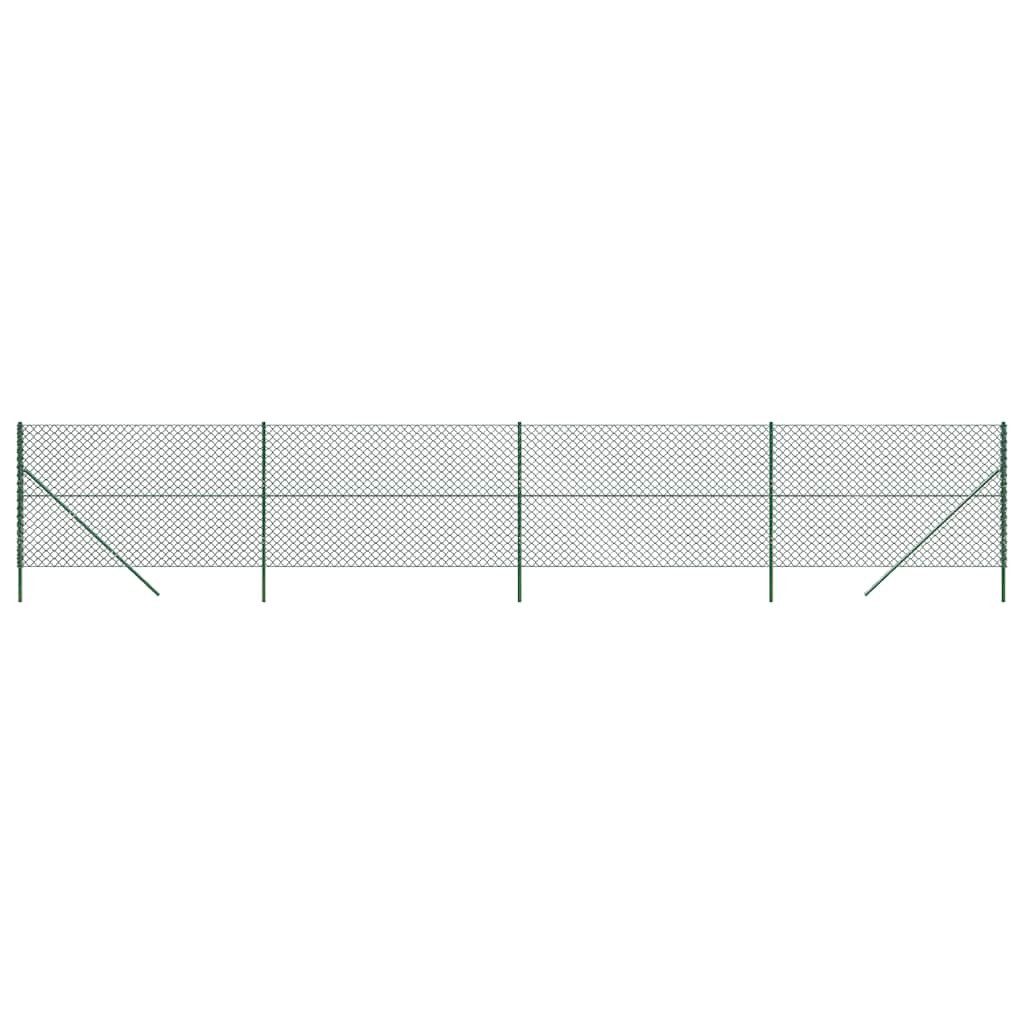 vidaXL Gartenzaun Maschendrahtzaun Grün 1,6x10 m, (1-St)