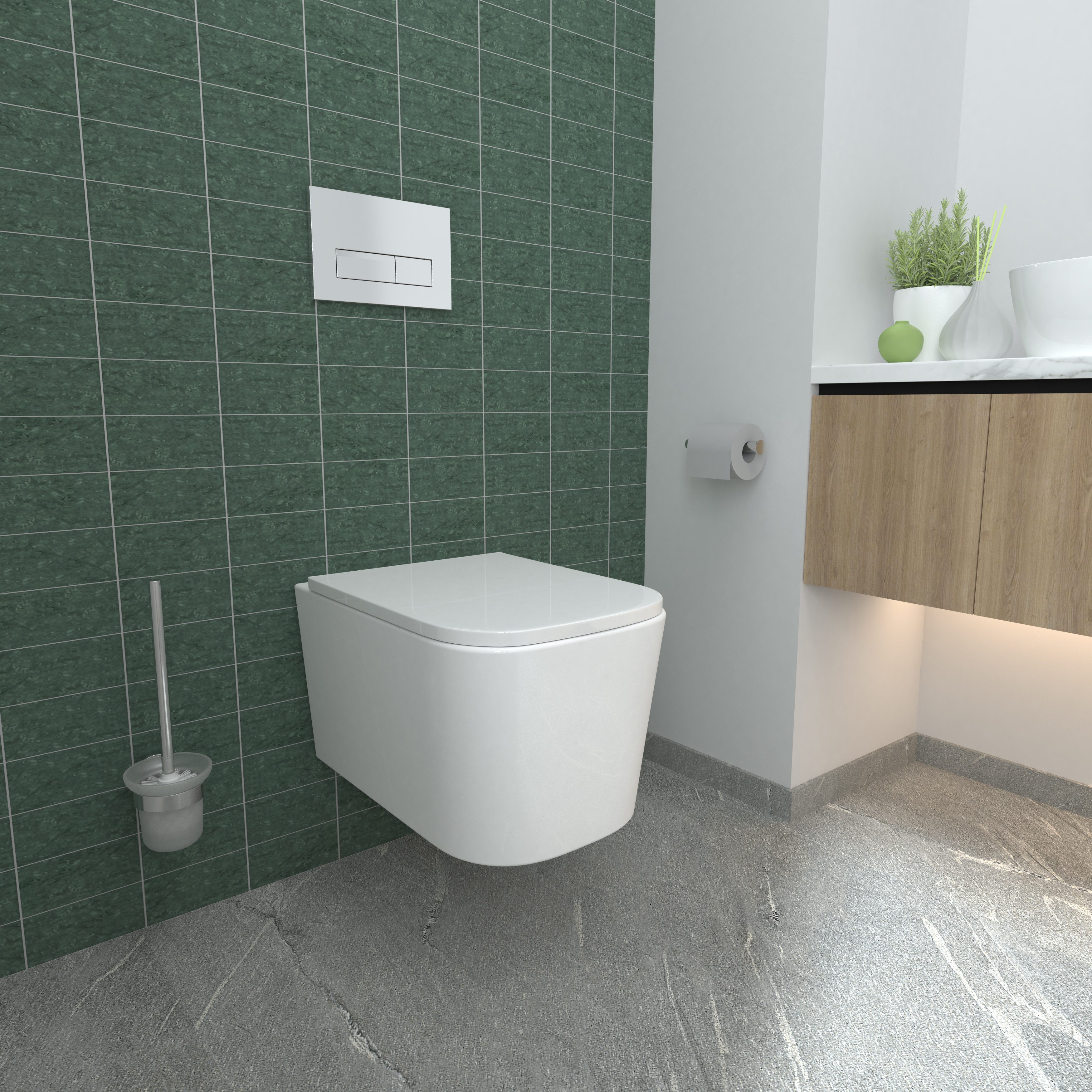 duschspa Tiefspül-WC wand wc spülrandlos Hänge WC mit Soft Close Toilette W günstig online kaufen