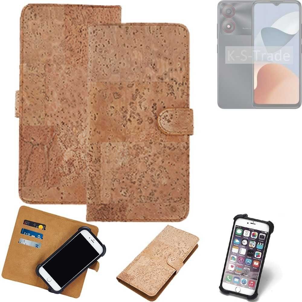 K-S-Trade Handyhülle für ZTE Blade A34, Hülle - Kork Handyhülle Cover - Schutzhülle TPU Case Bumper in