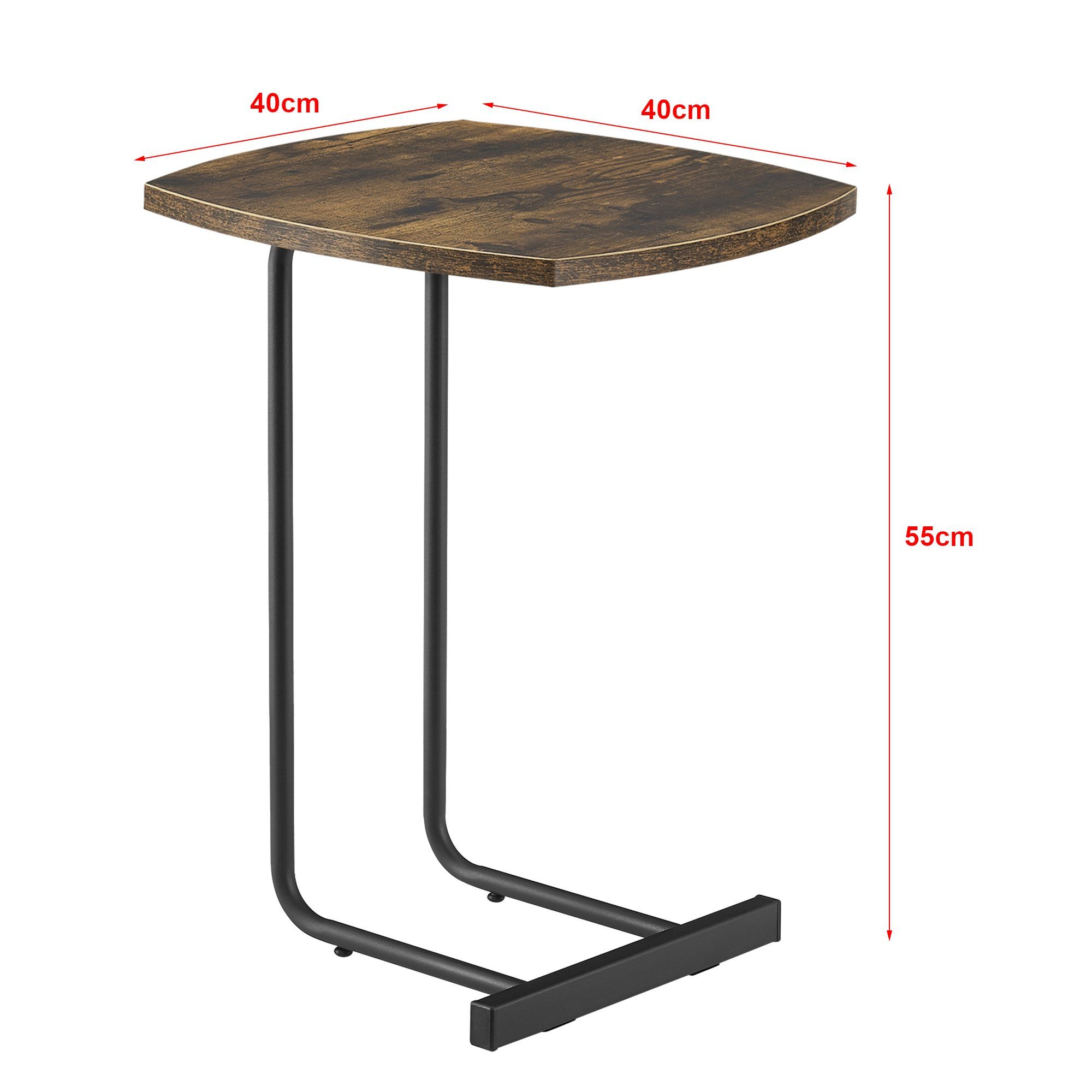 Dunkler »Kjellerup« en.casa Braun Metallgestell Beistelltisch, Holzton Abstelltisch