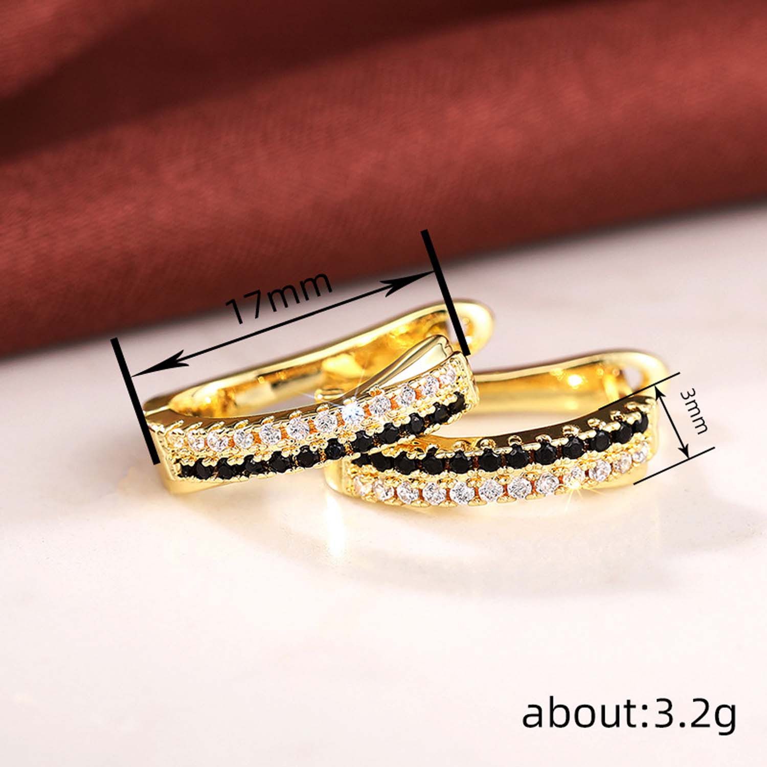 Innolea Ohrring-Set Creolen-Ohrringe mit Zirkonien – Vergoldete Kupfer-Ohrringe für Damen