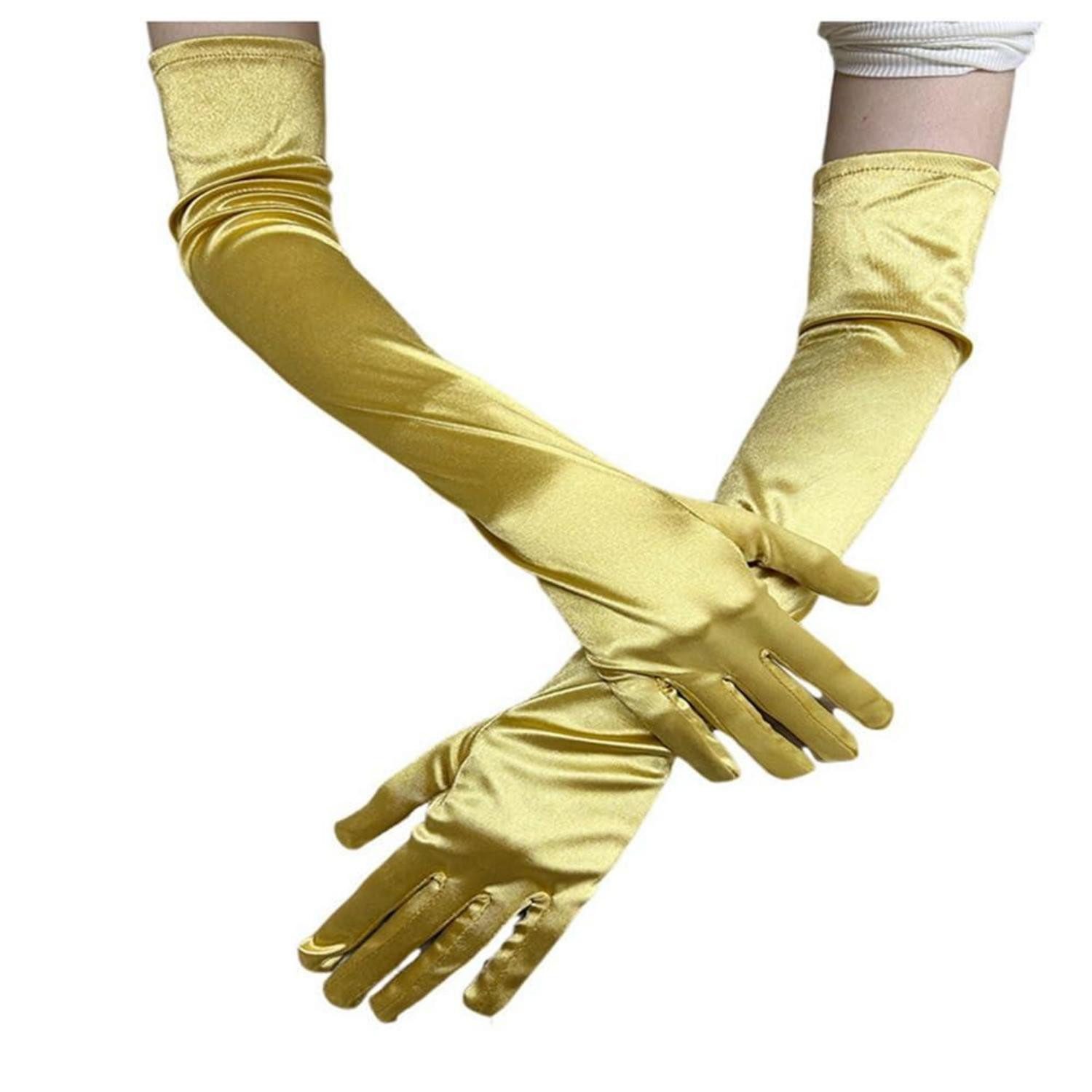 LuxusKollektion Abendhandschuhe Abendhandschuhe lang Satin 55cm Classic Elegant (1-St)