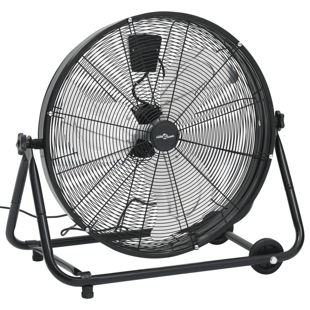 vidaXL Bodenventilator Trommelventilator Industriell 60 cm 172,5 W Schwarz