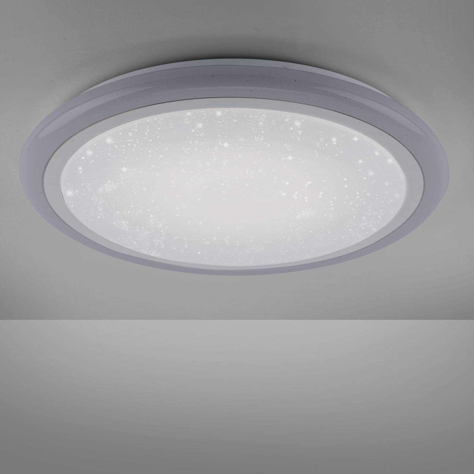 Lindby LED Deckenleuchte Emmika, dimmbar, Eisen, weiß, LED-Leuchtmittel RGB verbaut, inkl. fest silber, flammig, Farbwechsel Modern, Kunststoff, weiß, + 1