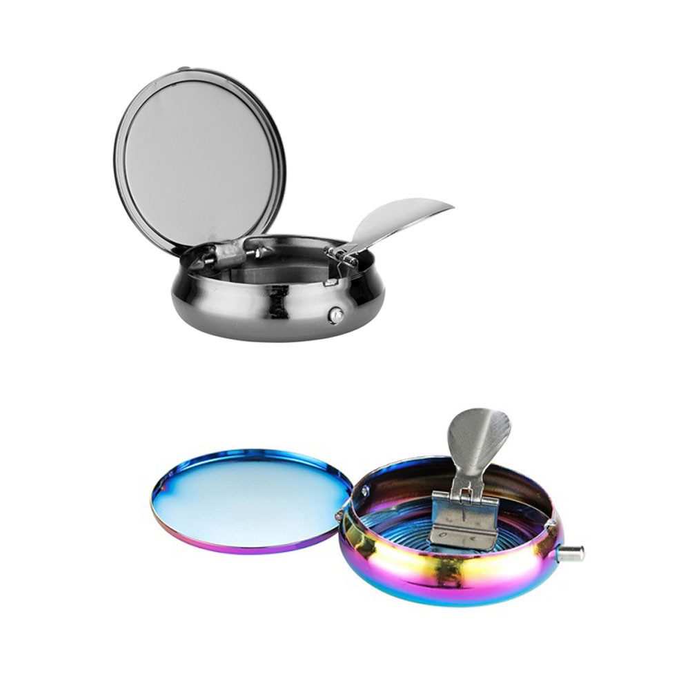 Coumo Aschenbecher 2x Taschenaschenbecher, Metall, Mini Ascher, Reise Handtasche