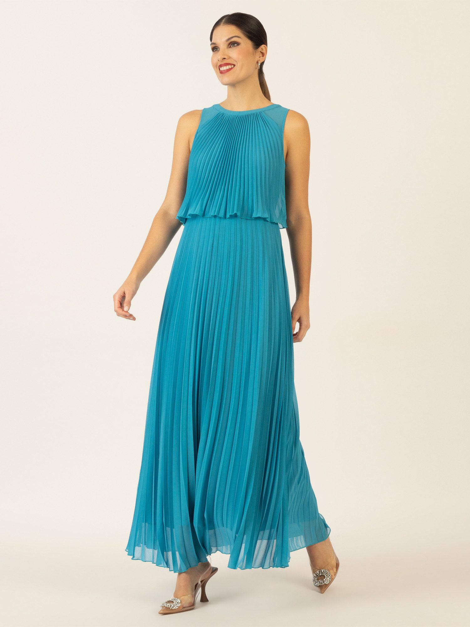 Apart Abendkleid mit lose fallendem Sonnenplissee günstig online kaufen