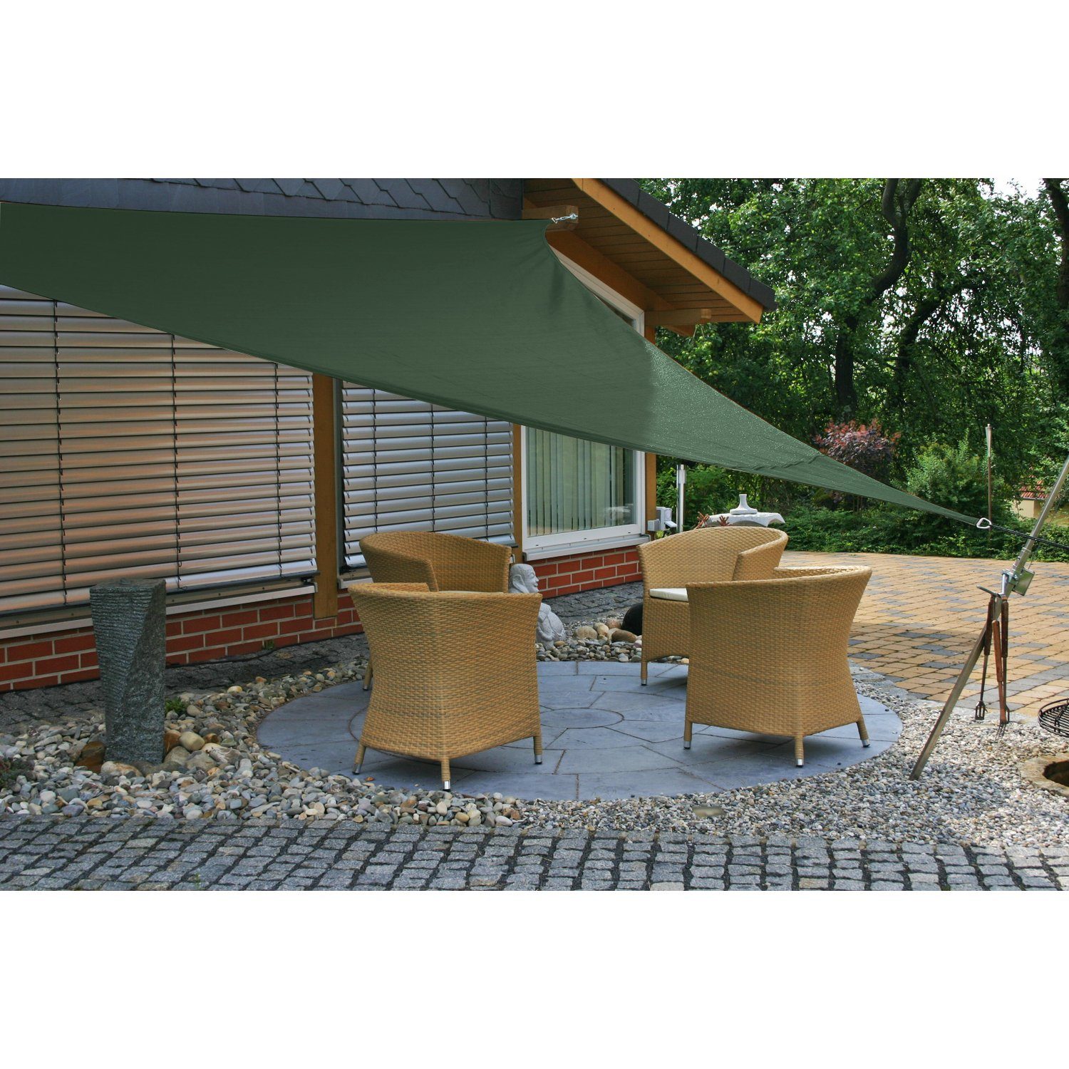 Royal Shade Sonnensegel Dreieck 3,6 X 3,6 X 4,2 M - UV-Schutz 95%, HDPE, Mit D-Ringen, 5 Jahre Garantie