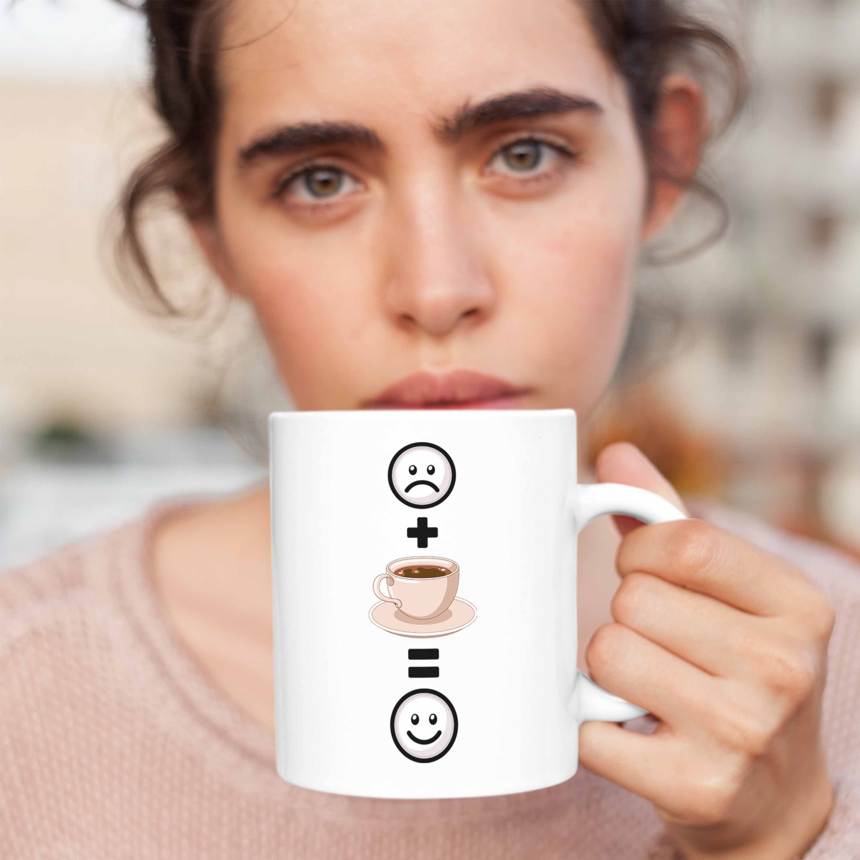 Kaffee Lustige :(Kaff Trendation Geschenkidee Kaffeetrinker Tasse Tasse Geschenk Weiss für