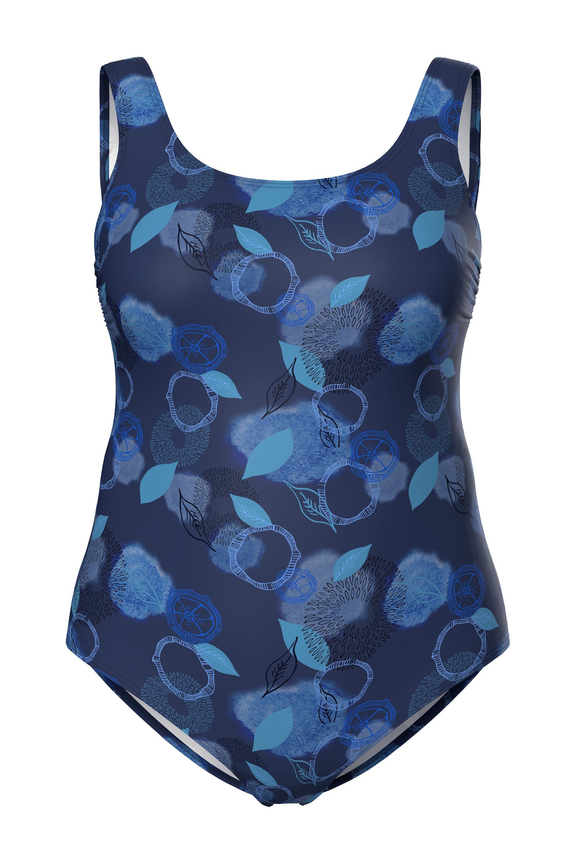 Ulla Popken Badeanzug Badeanzug Blätter ohne Softcups recycelt günstig online kaufen