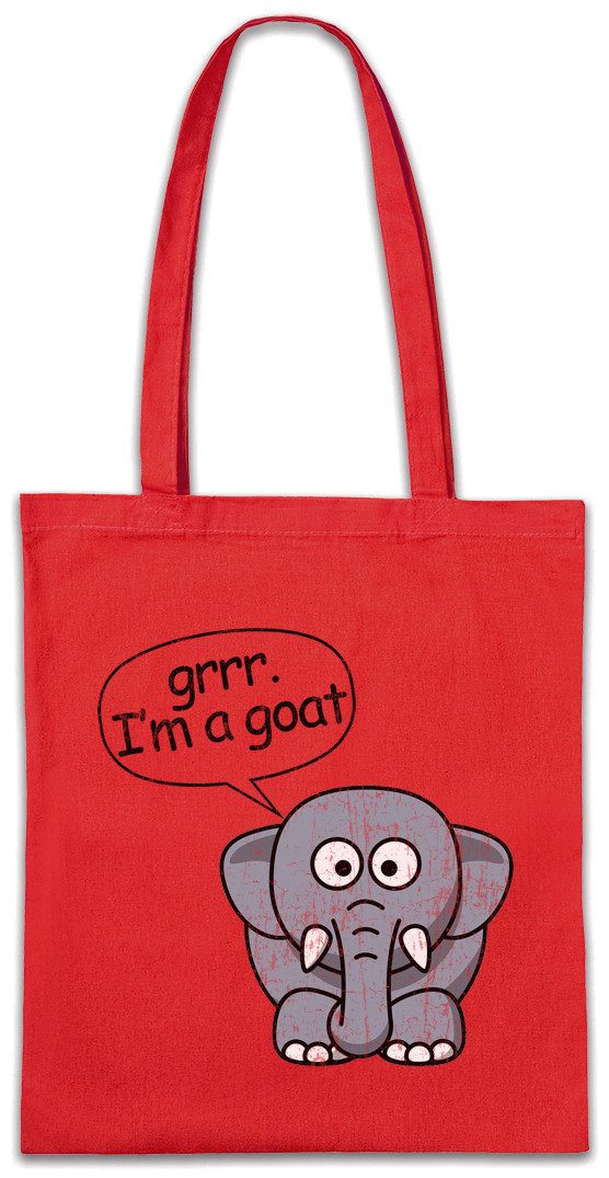 Urban Backwoods Beuteltasche Elephant I'm A Goat Stofftasche Braaalooo Modern Ziege Comic Elefant (1-tlg), Family Look Bär Eisbär