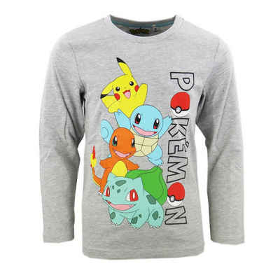 POKÉMON Langarmshirt Pokemon Pikachu Kinder langarm T-Shirt Shirt Gr. 116 bis 152