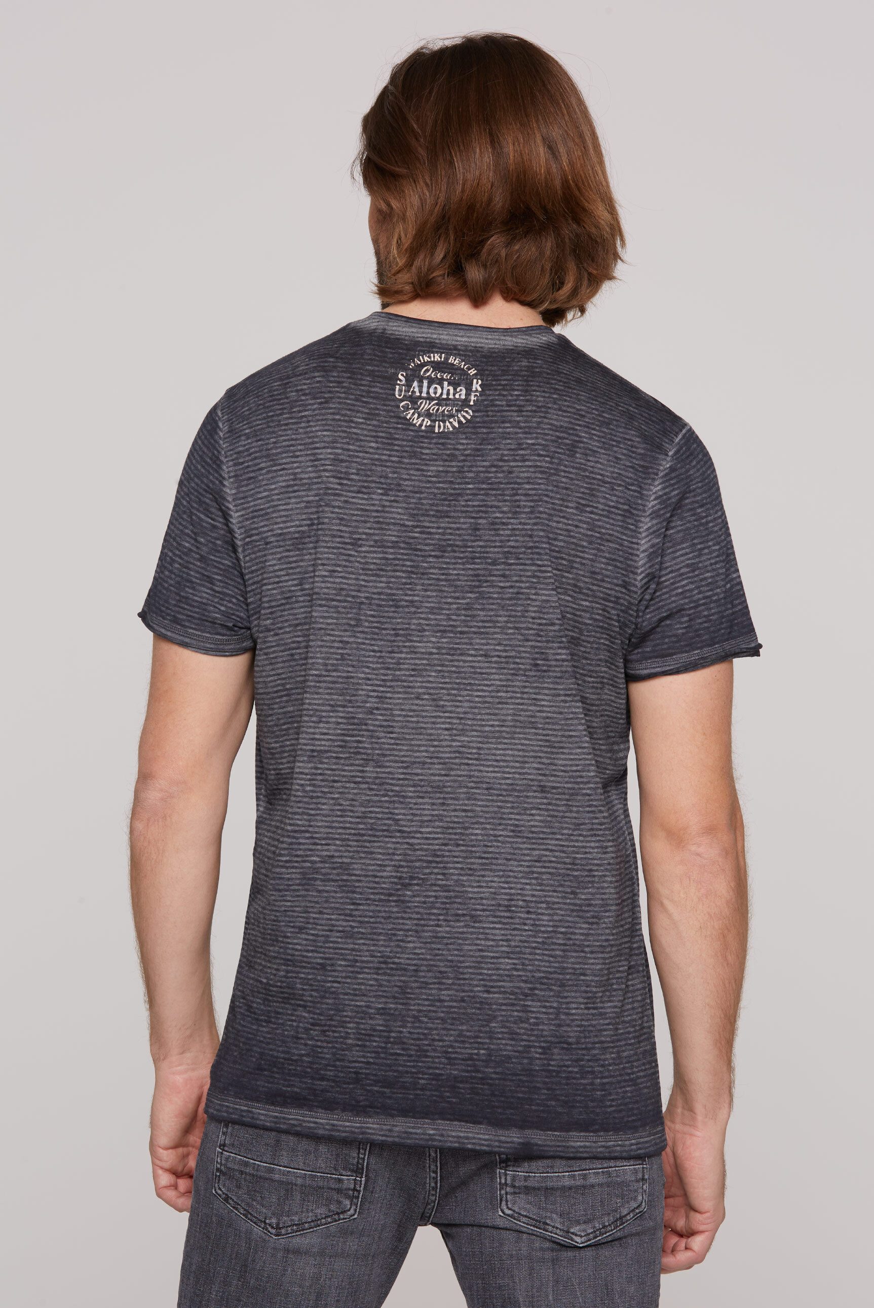 CAMP DAVID Rundhalsshirt mit Ausbrenner-Effekten
