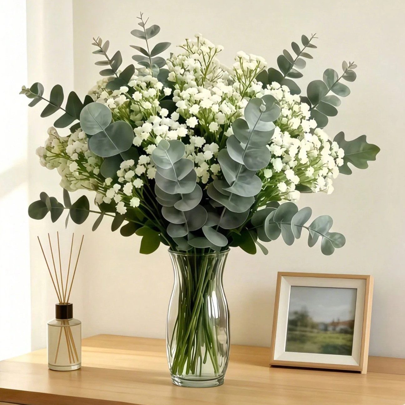 Kunstblumenstrauß Deko 20er Set künstliche Blumen realistisch pflegeleicht, Fanci Home, Wohnzimmer Schlafzimmer Tisch modern