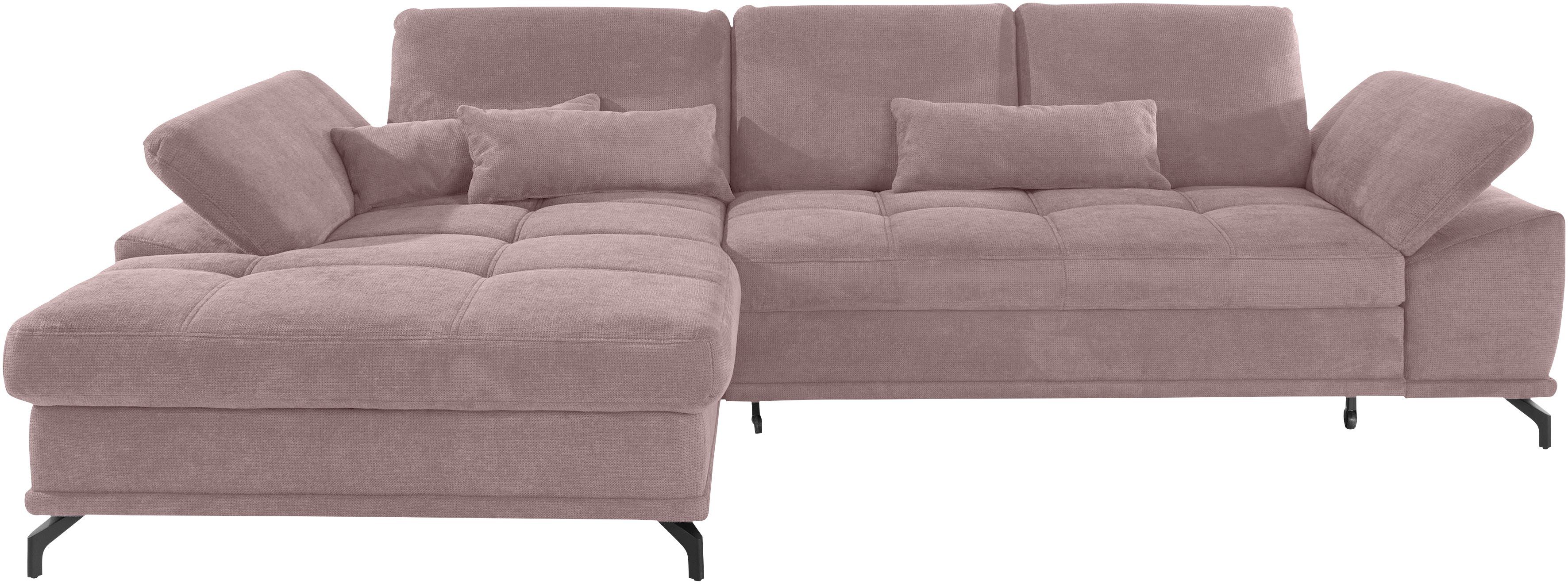 OTTO home Ecksofa Costello L-Form, B: 301cm, Sitztiefen & Armteilverstellung, Federkern, 3 Nierenkissen, mit Schlaffunktion & Bettkasten
