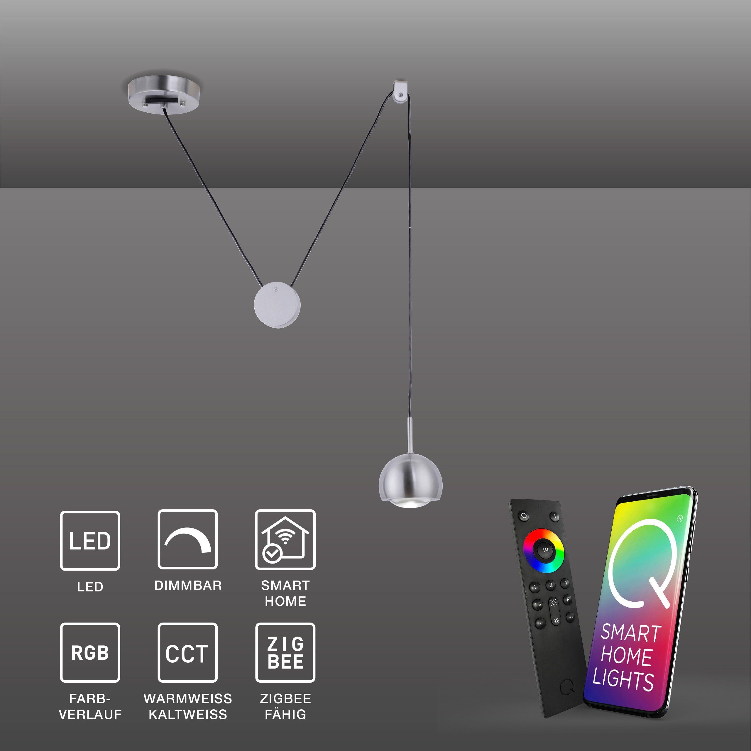Paul Neuhaus Smarte LED-Leuchte LED Pendellampe Q - ADAM Smart Home, Smart  Home, CCT-Farbtemperaturwechsel, RGB-Farbwechsel, Dimmfunktion,  Memoryfunktion, mit Leuchtmittel, Hängeleuchte Zugpendel CCT RGB  Farbwechsel dimmbar