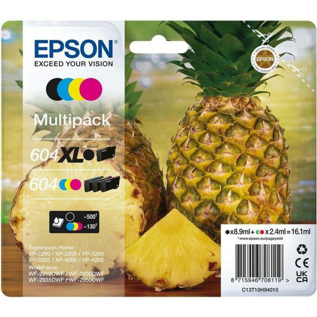 Epson 604604XL T10H94 schwarz, cyan, magenta, gelb Tintenpatronen Tintenpatrone