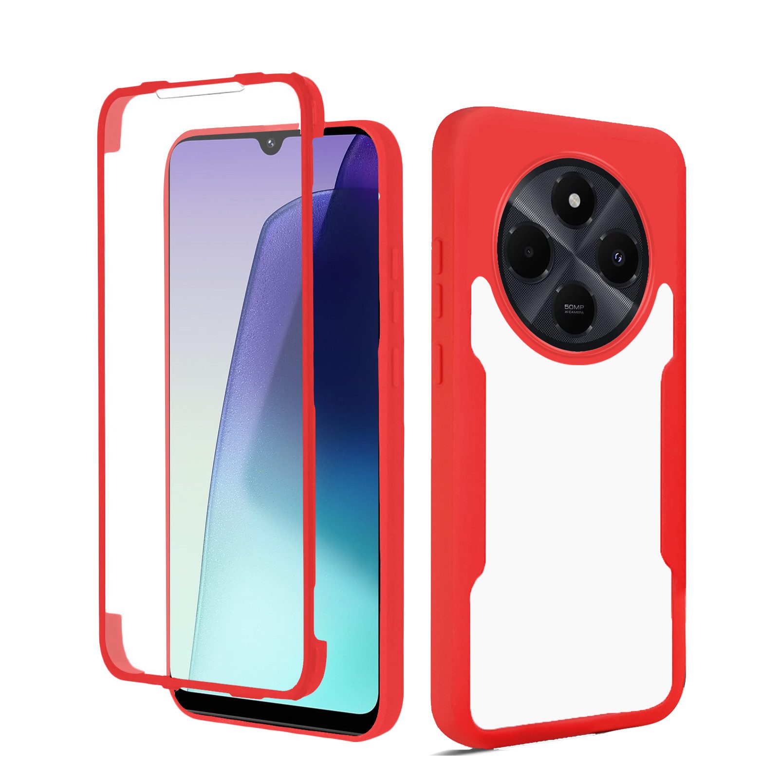 betterfon Handyhülle für Xiaomi Redmi 14C 2-teiliges 360° TPU Schutzcase, 2-teiliges 360 Grad Case mit Rundumschutz und Displayschutz