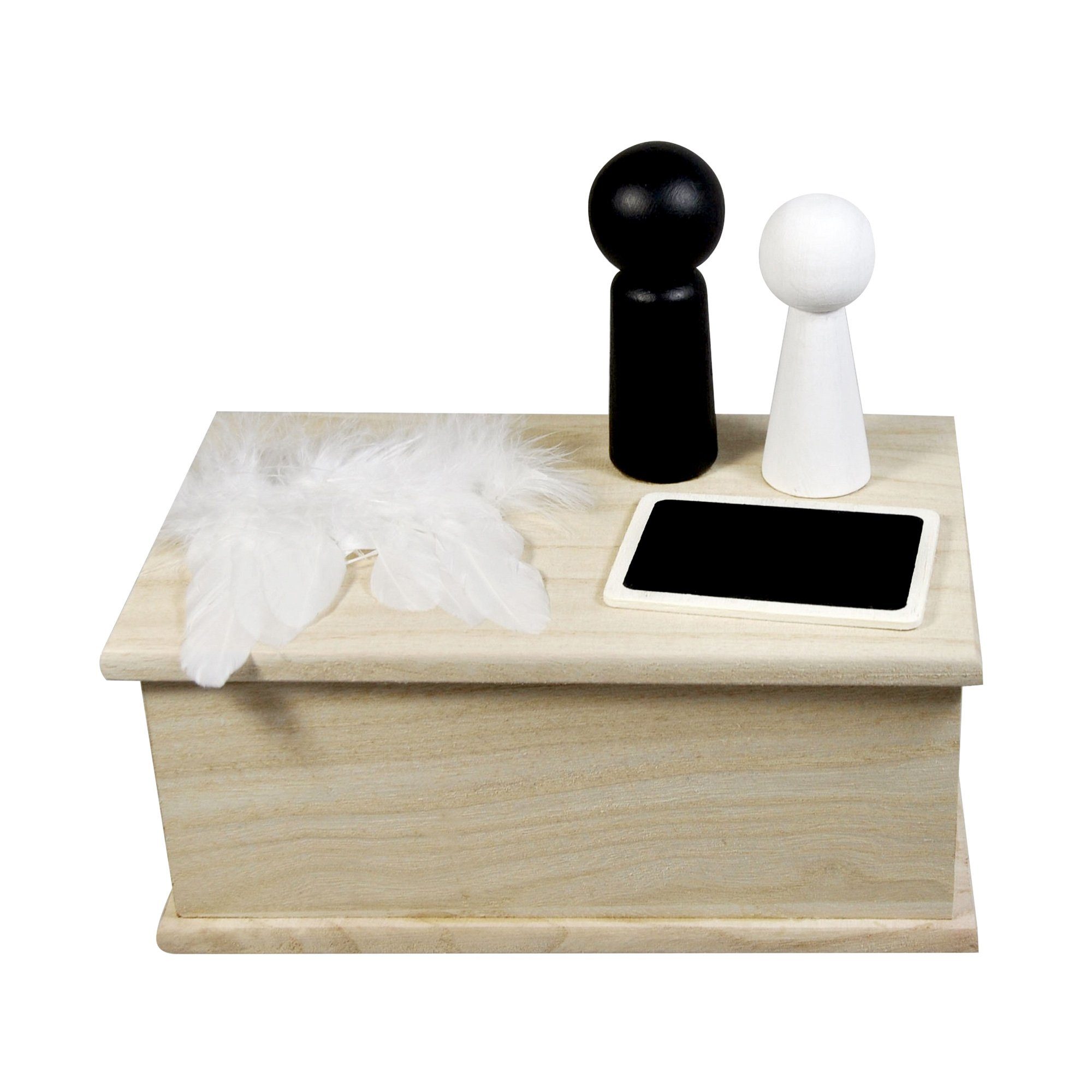 Frau WUNDERVoll Papierdekoration Geldgeschenk Hochzeit Holztruhe klein