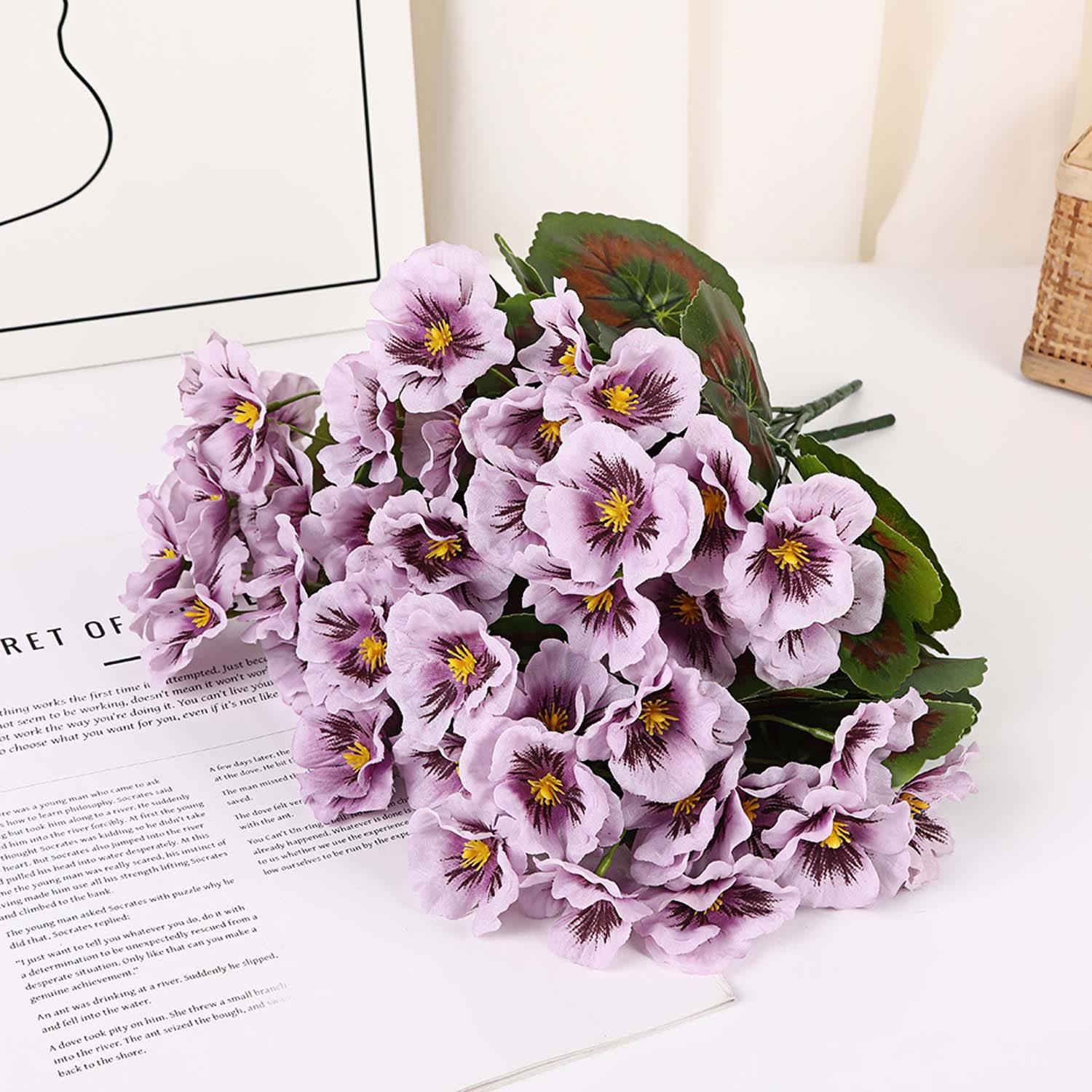 Kunstblumenstrauß 4 Bündel Künstliche Blumen Geranie günstig online kaufen