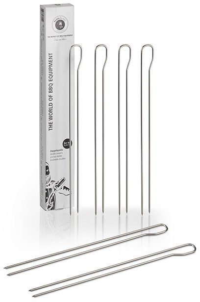 Buddy's Grillspieß Buddy´s BBQ (Set, 6-St), Doppelspieße, Schaschlikspieße, Fleischspieße, Edelstahl, 9 cm