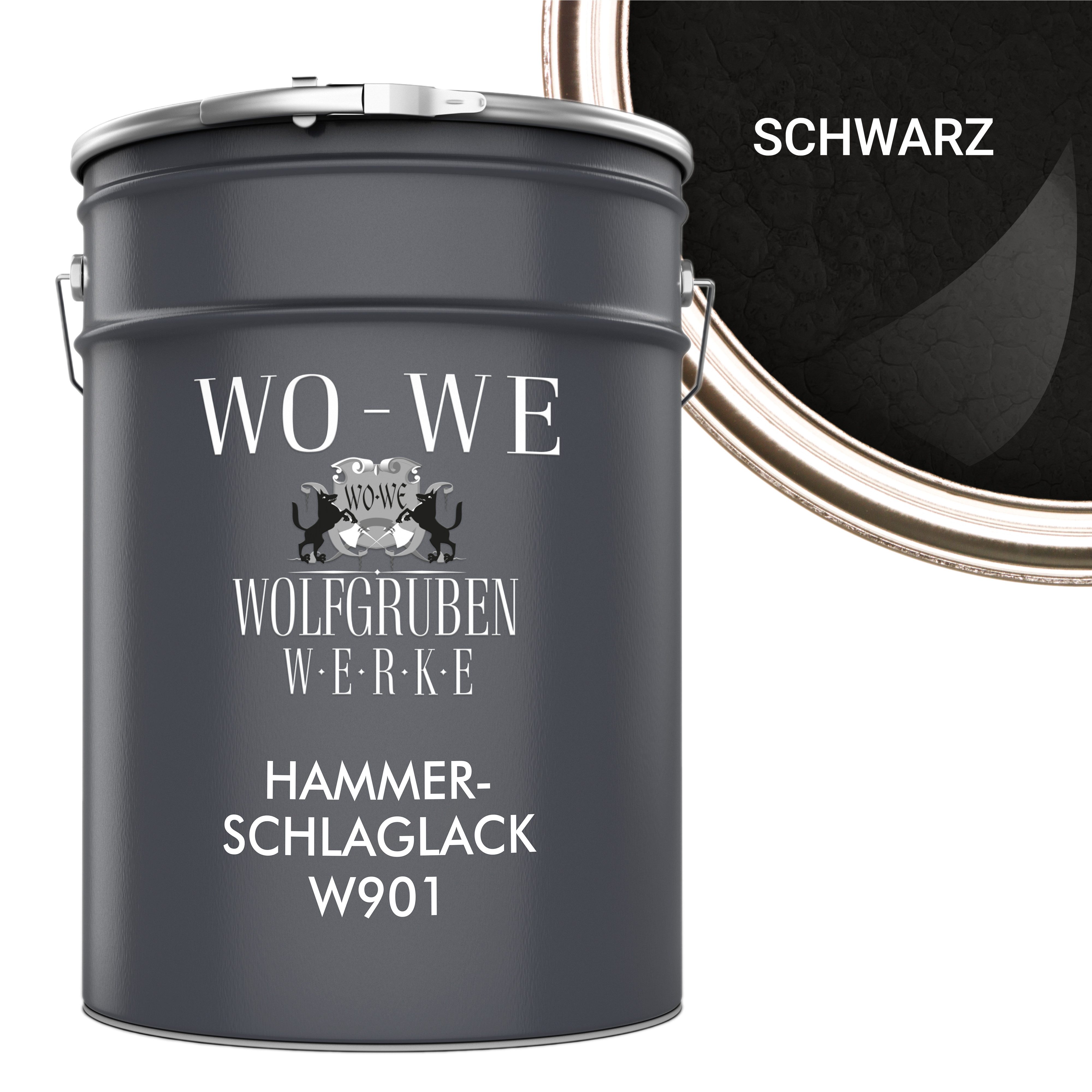 WO-WE Metallschutzlack Hammerschlaglack Hammerschlag Effektlack W901, 1-5L, Glänzend