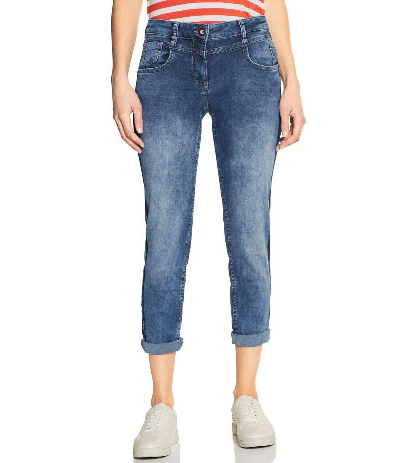 Cecil Regular-fit-Jeans »CECIL Charlize Slim Fit Hose komfortable Damen  Jeans im 5-Pocket-Stil Mid Waist Blau« online kaufen | OTTO