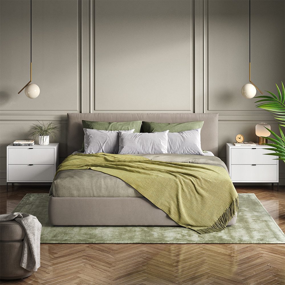 Vicco Nachtschrank Eliza, Weiß, 2er Set (2-St)