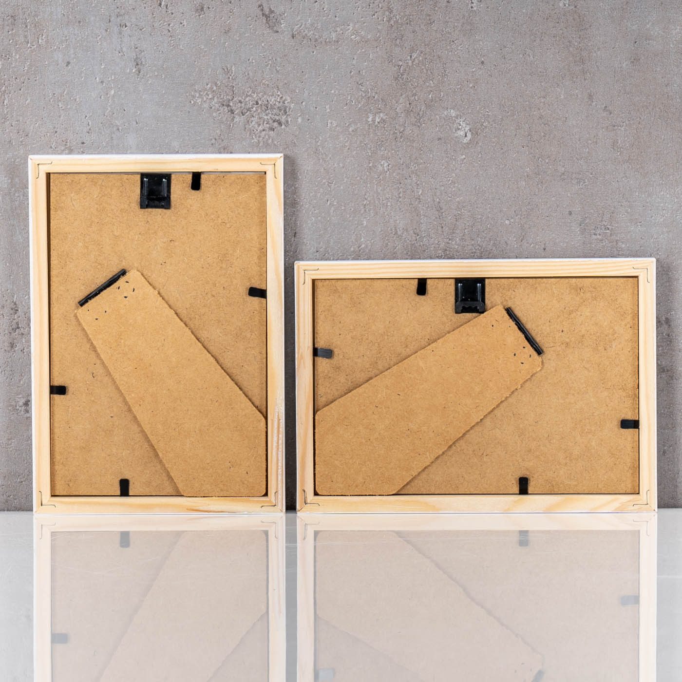 Levandeo® Bilderrahmen, Bilderrahmen Echtholz Made in EU 10x15 Weiß Glasscheibe Fotorahmen